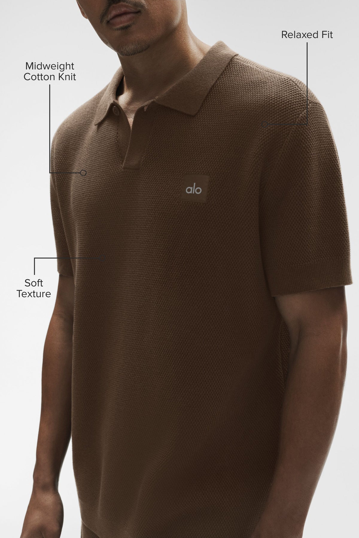 Sports Club Sweater Knit Polo - Espresso--1