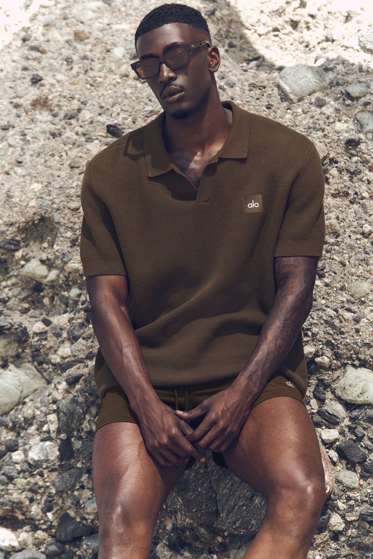 Sports Club Sweater Knit Polo - Espresso--0