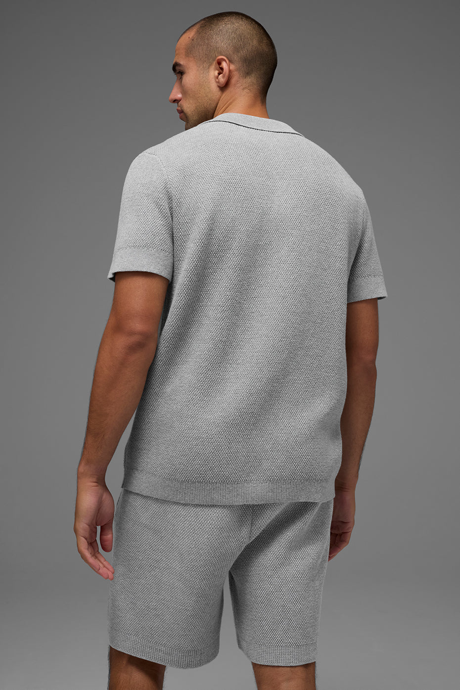 Sports Club Sweater Knit Polo - Athletic Heather Grey--2