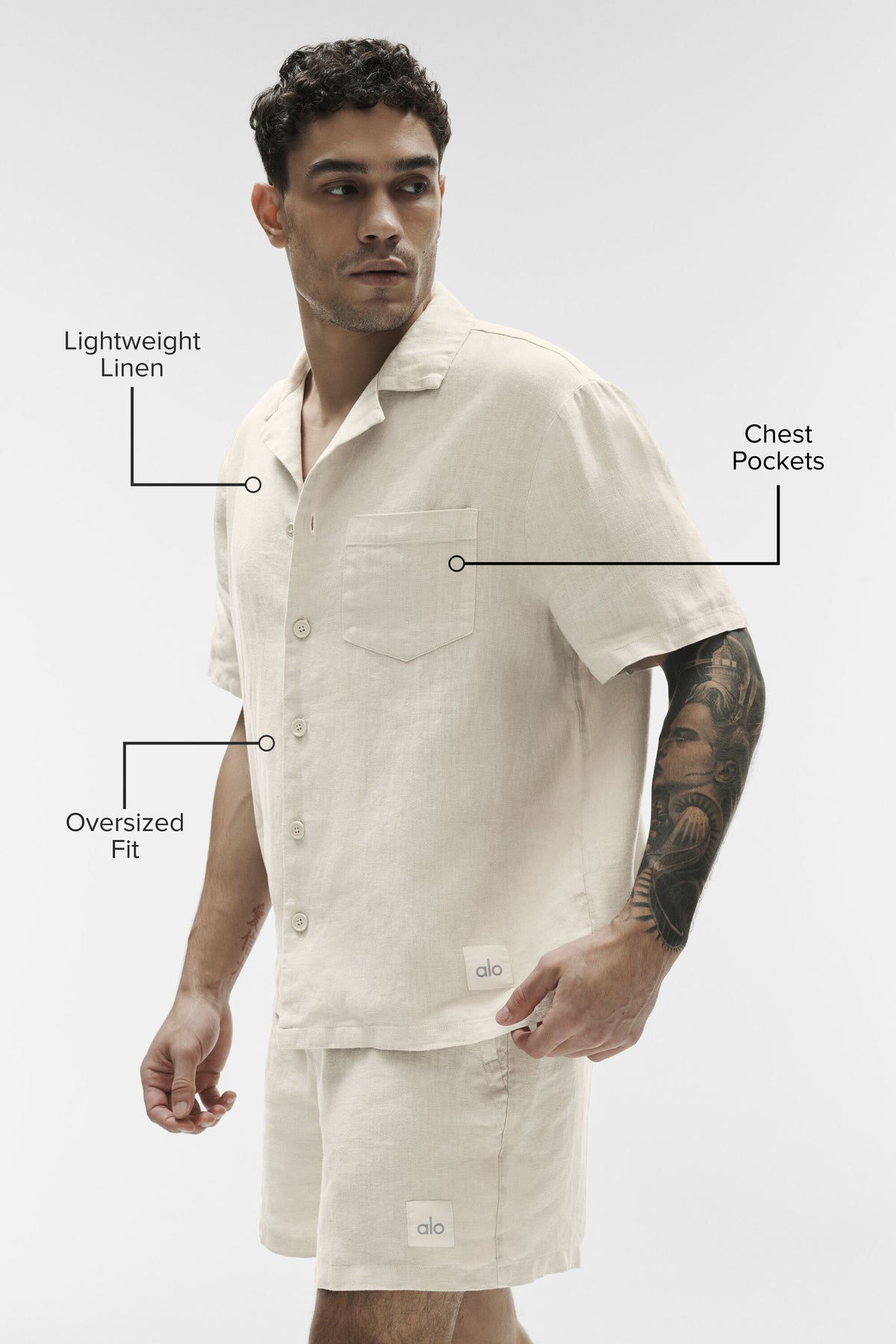 Linen Days Short Sleeve Button Up - Bone--1