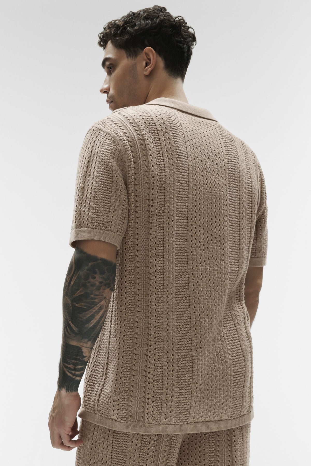 Coastline Knit Short Sleeve Polo - Gravel--3