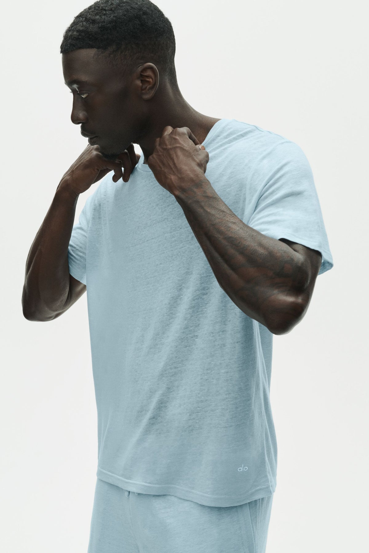 Linen Jersey Coastal Short Sleeve Tee - Seaside Blue--2