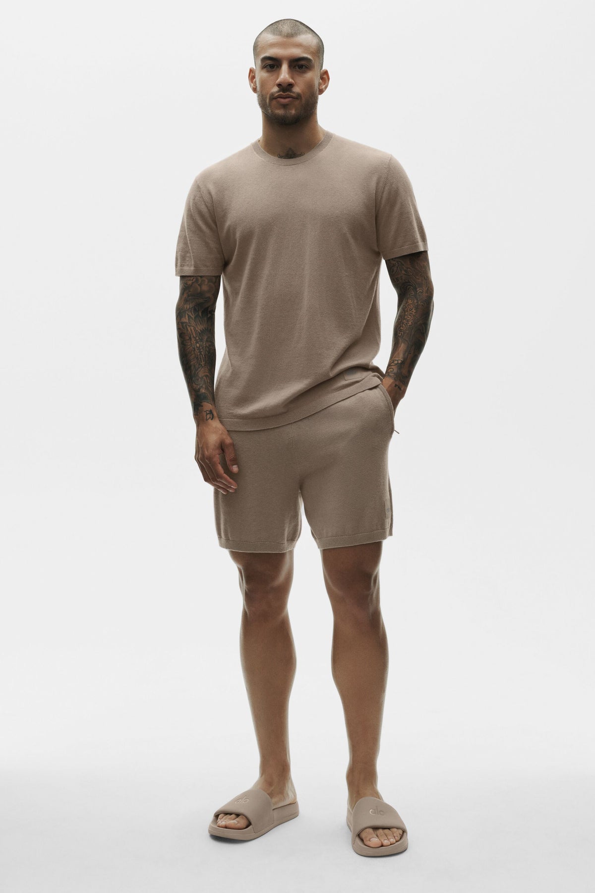 Cotton Cashmere Ever Soft Short Sleeve Crew - Gravel--5