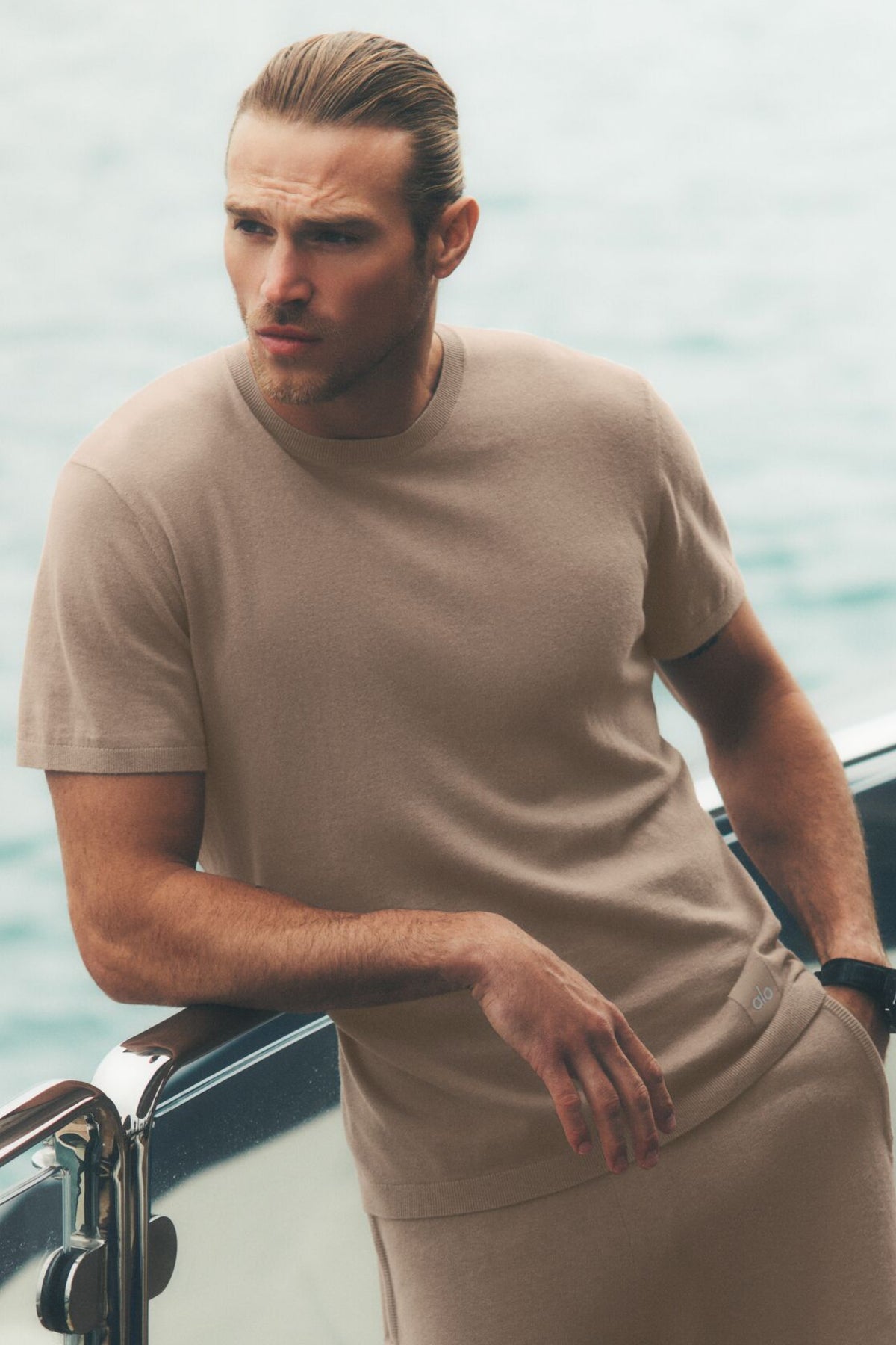 Cotton Cashmere Ever Soft Short Sleeve Crew - Gravel--0