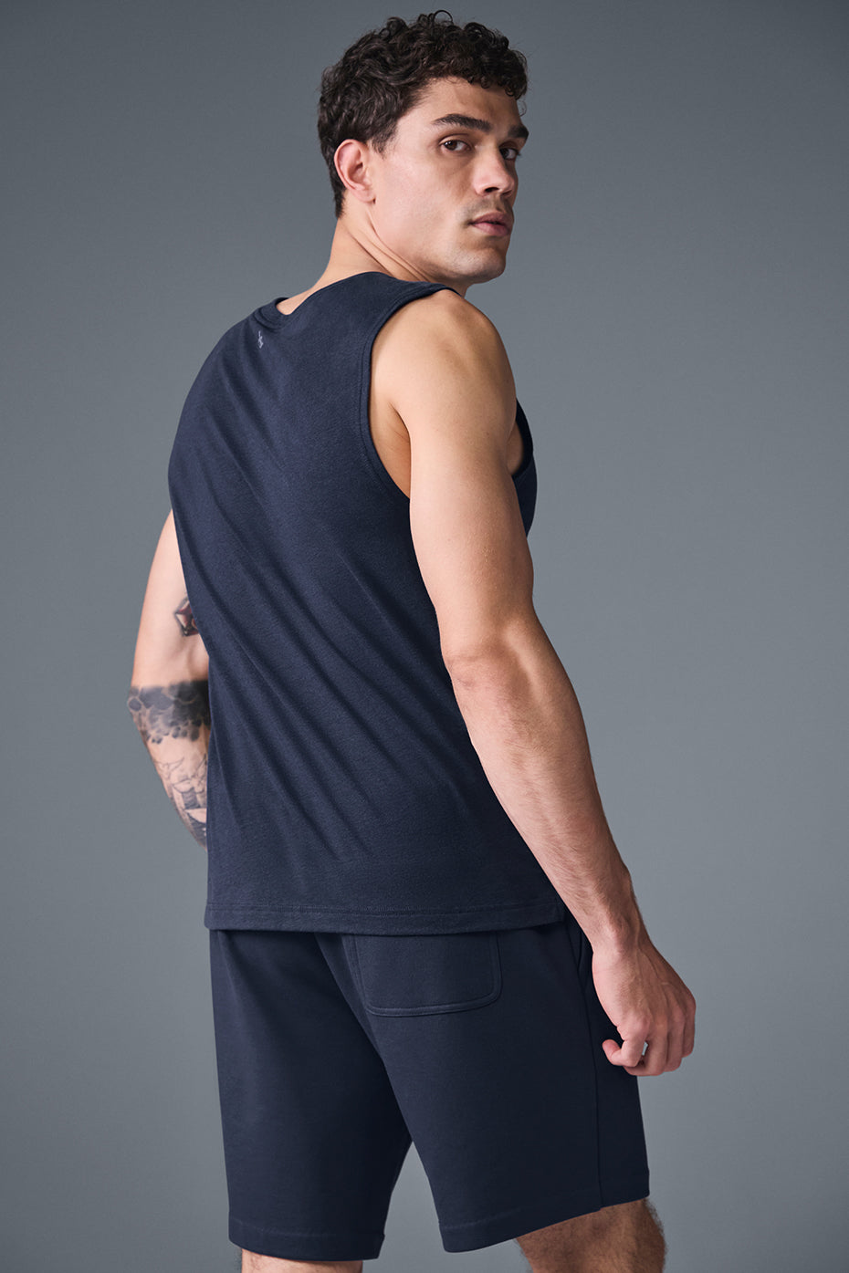 The Triumph Muscle Tank - Navy--1