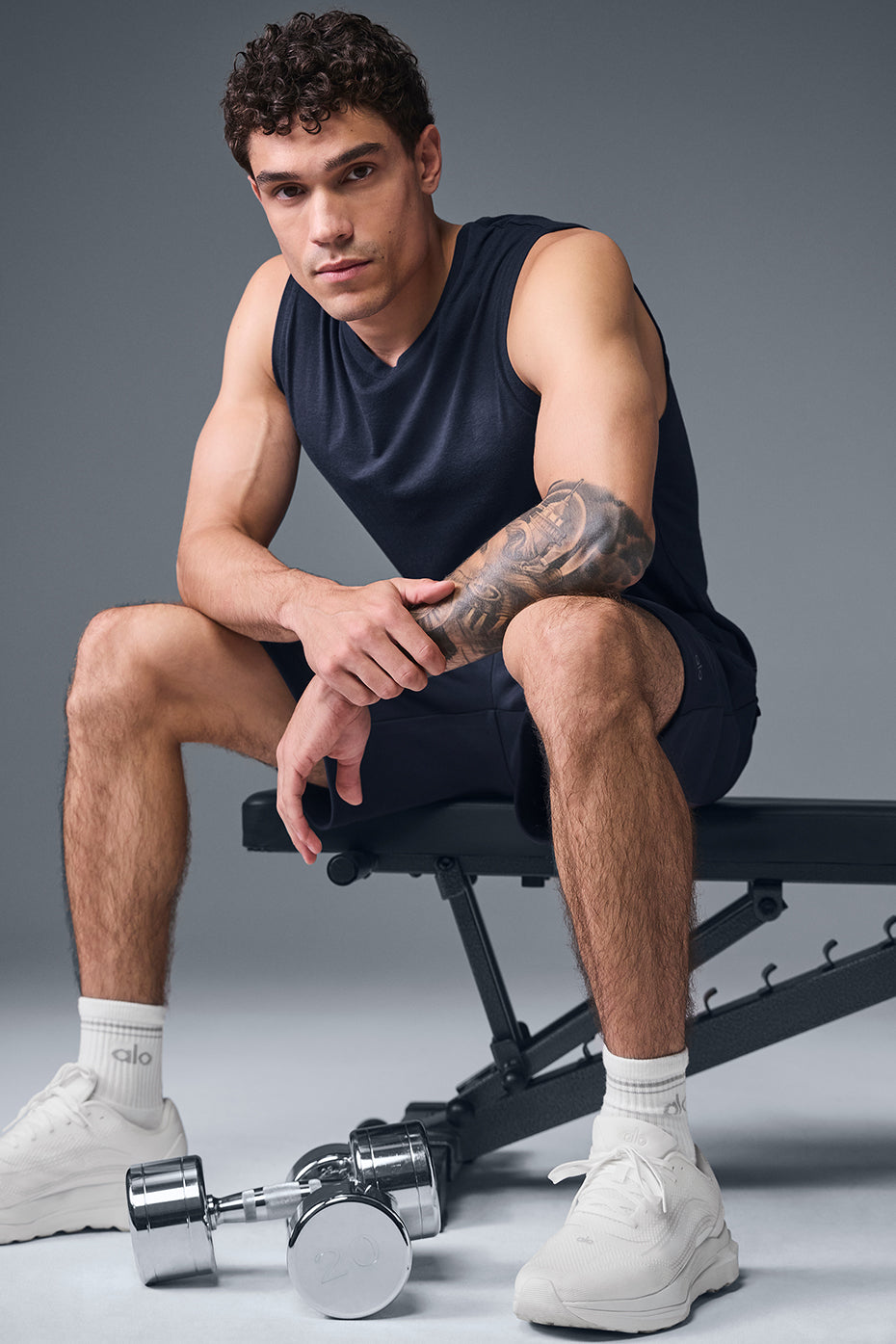 The Triumph Muscle Tank - Navy--4
