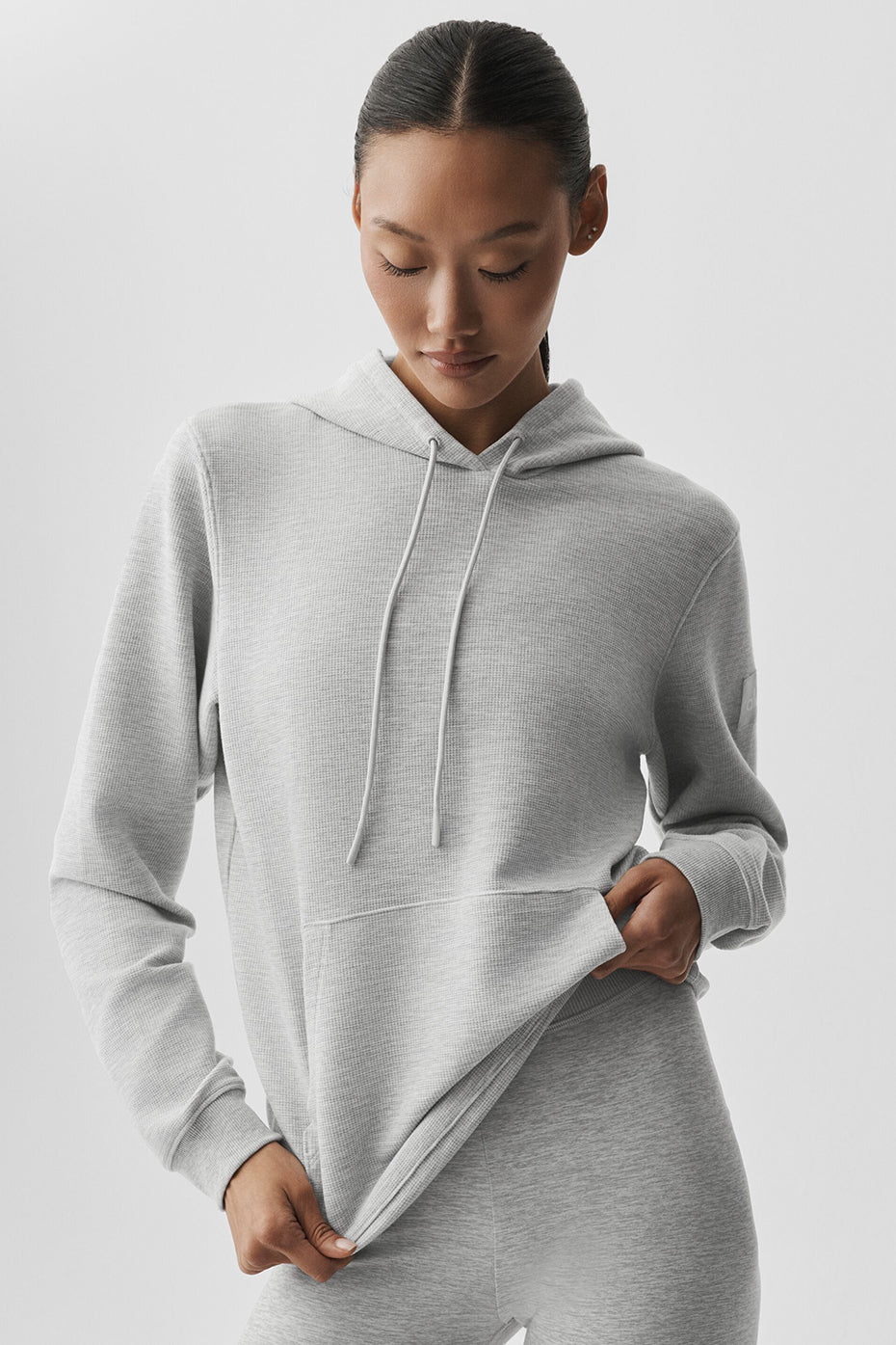 Micro Waffle Fast Break Hoodie - Athletic Heather Grey--0