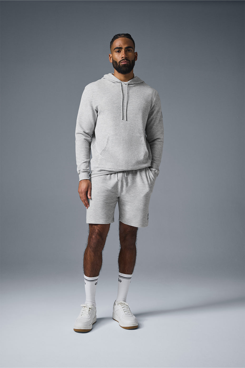 Micro Waffle Fast Break Hoodie - Athletic Heather Grey--0