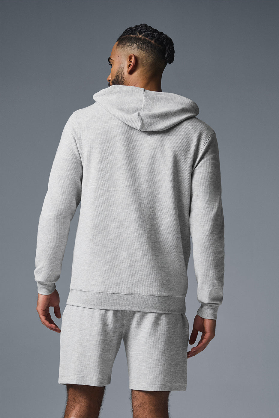 Micro Waffle Fast Break Hoodie - Athletic Heather Grey--2