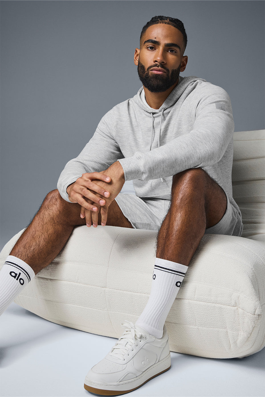 Micro Waffle Fast Break Hoodie - Athletic Heather Grey--4