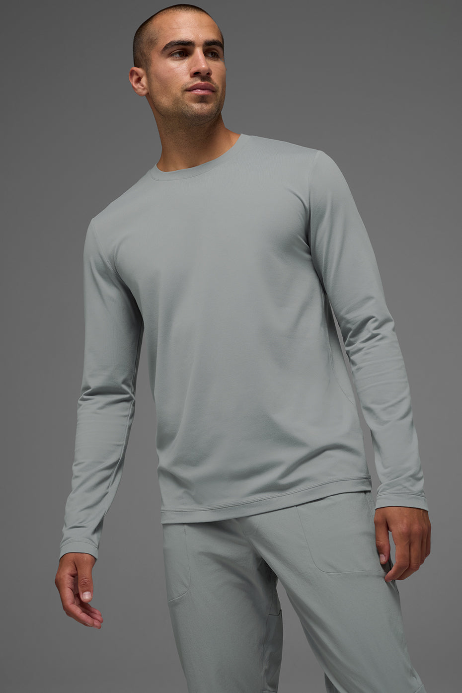 Conquer Reform Crewneck Long Sleeve - Lunar Grey--1