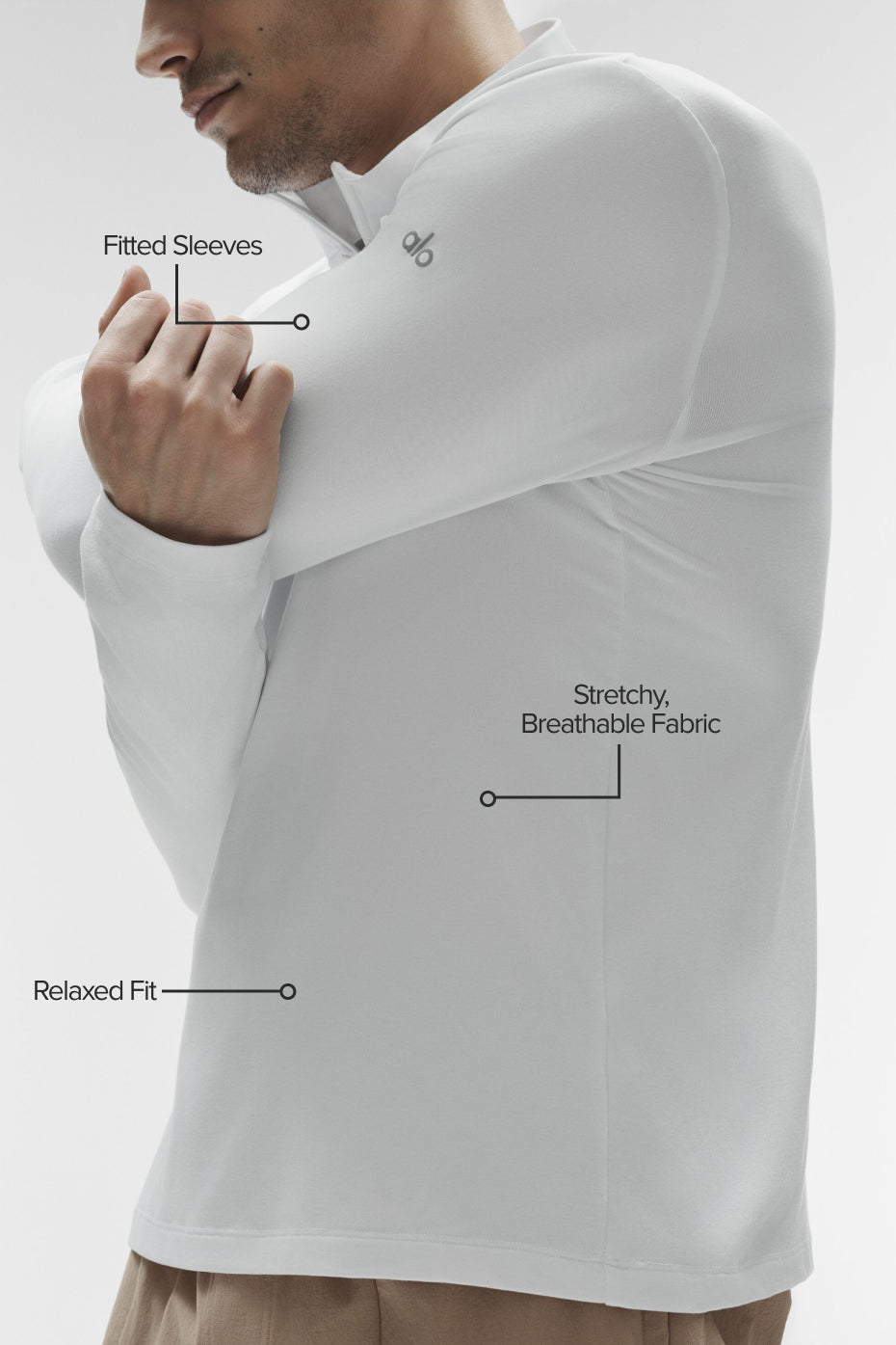 Conquer 1/4 Zip Reform Long Sleeve - White--1