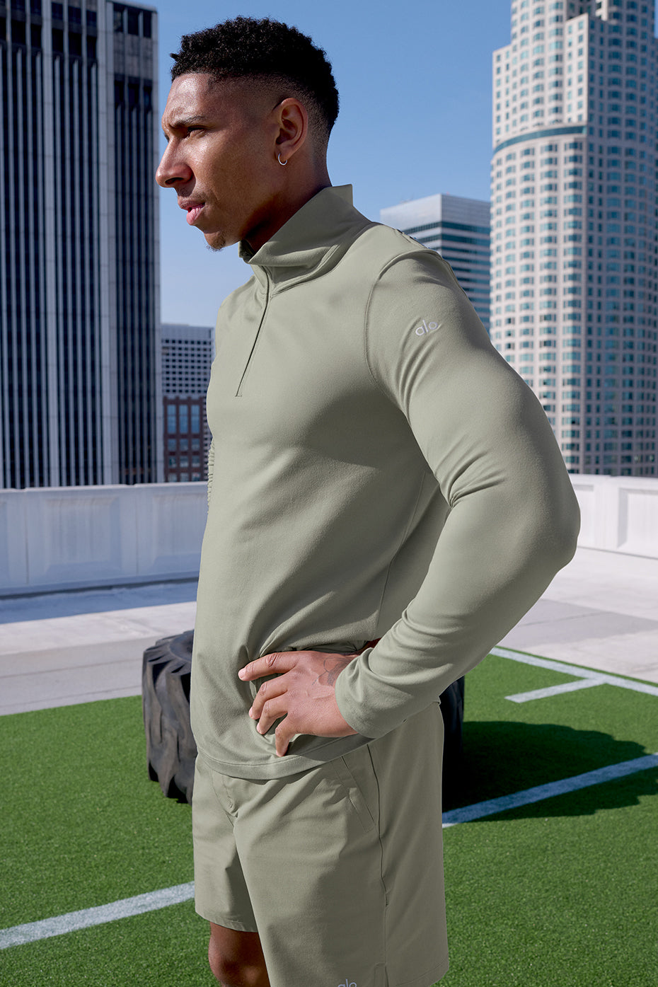 Conquer 1/4 Zip Reform Long Sleeve - Limestone--5