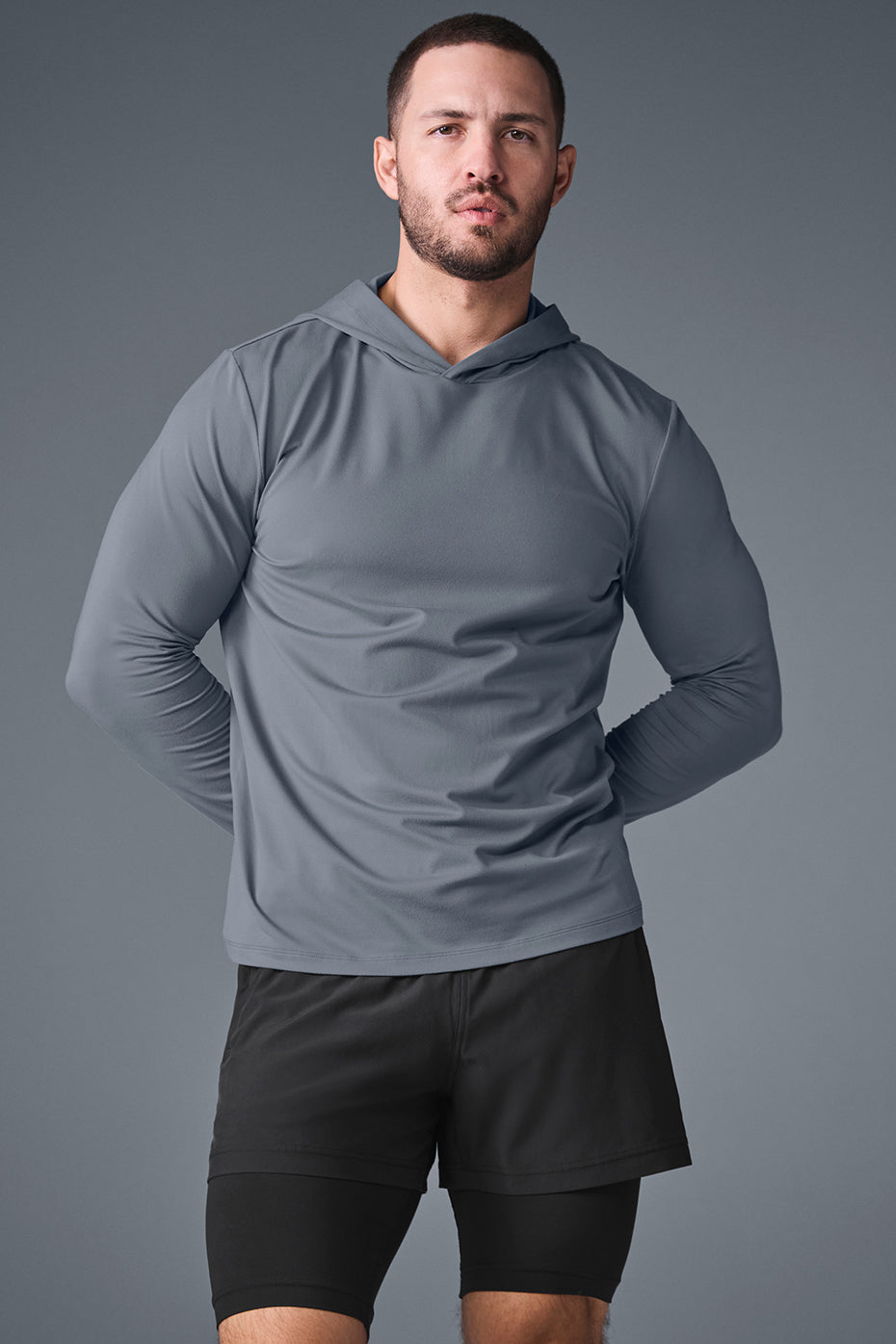 Conquer Reform Long Sleeve With Hood - Steel Grey--0