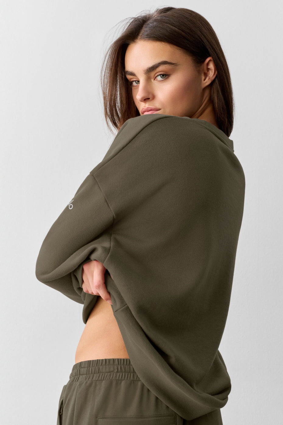 Chill Crew Neck Pullover - Olive Tree--1
