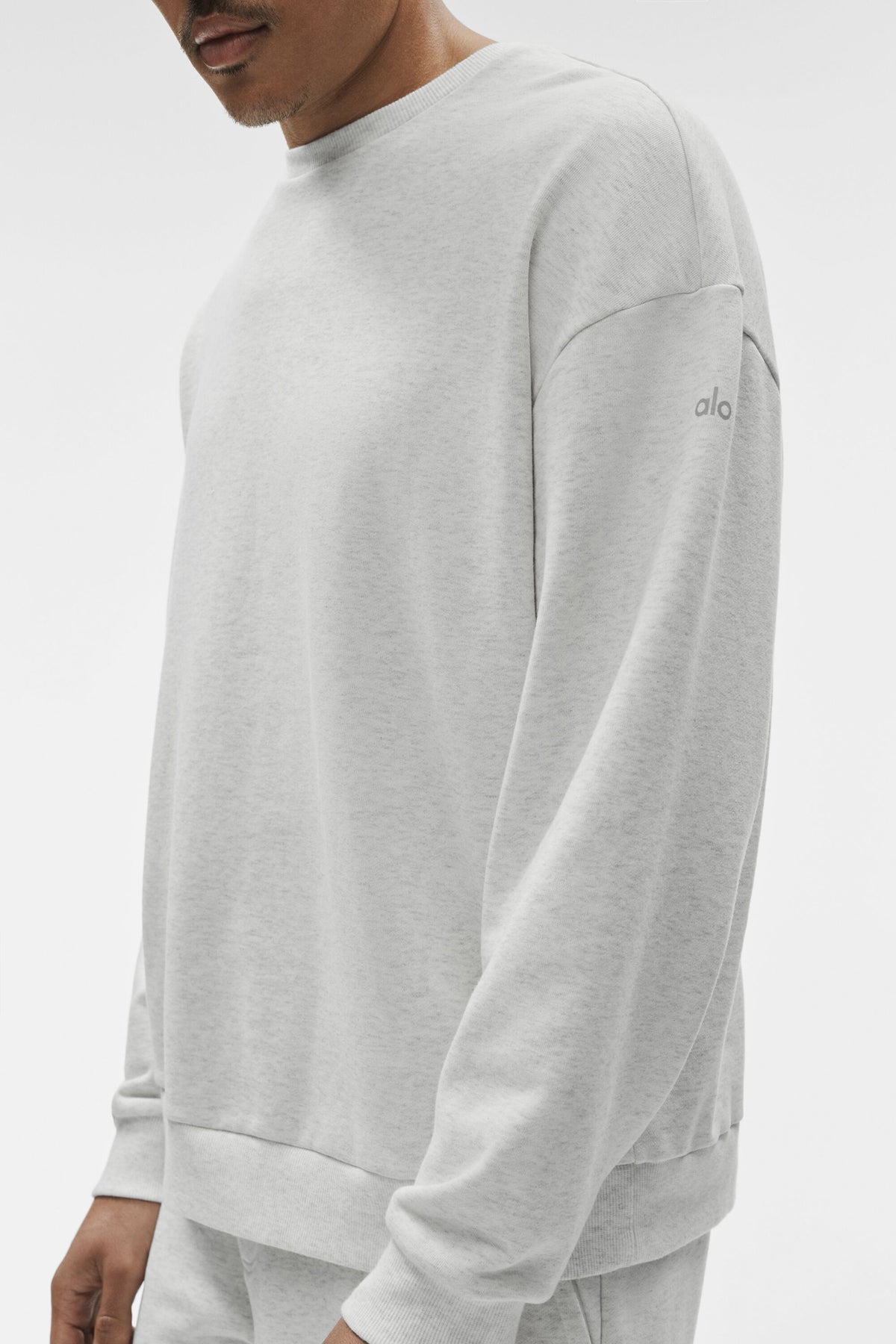 Chill Crew Neck Pullover - White Heather--3