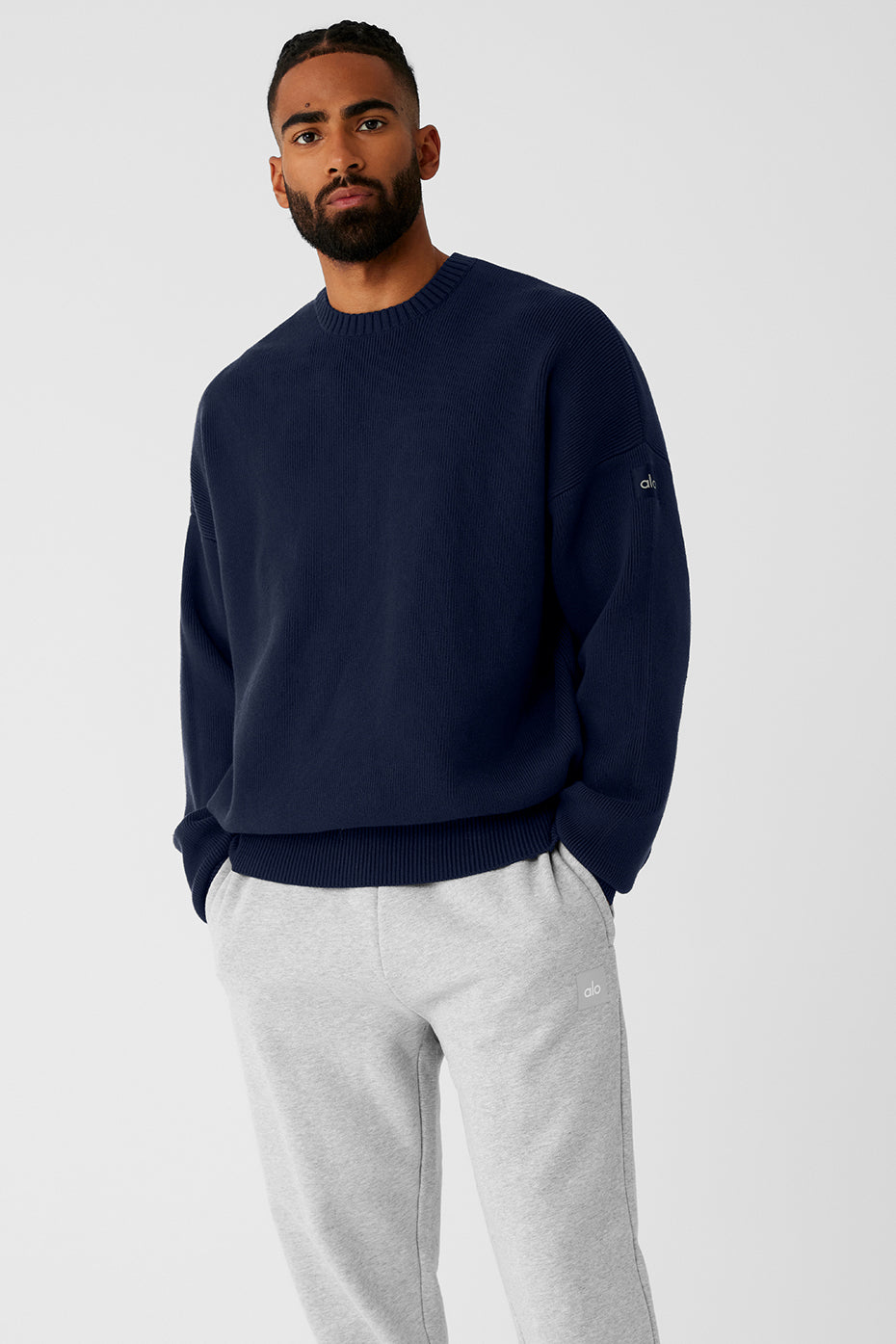Scholar Crew Neck Sweater - Navy--0