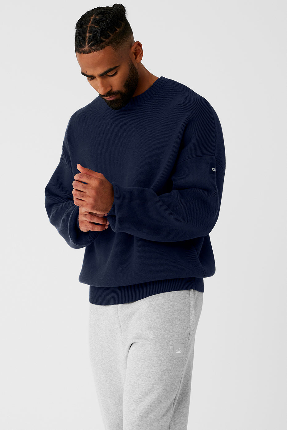 Scholar Crew Neck Sweater - Navy--2