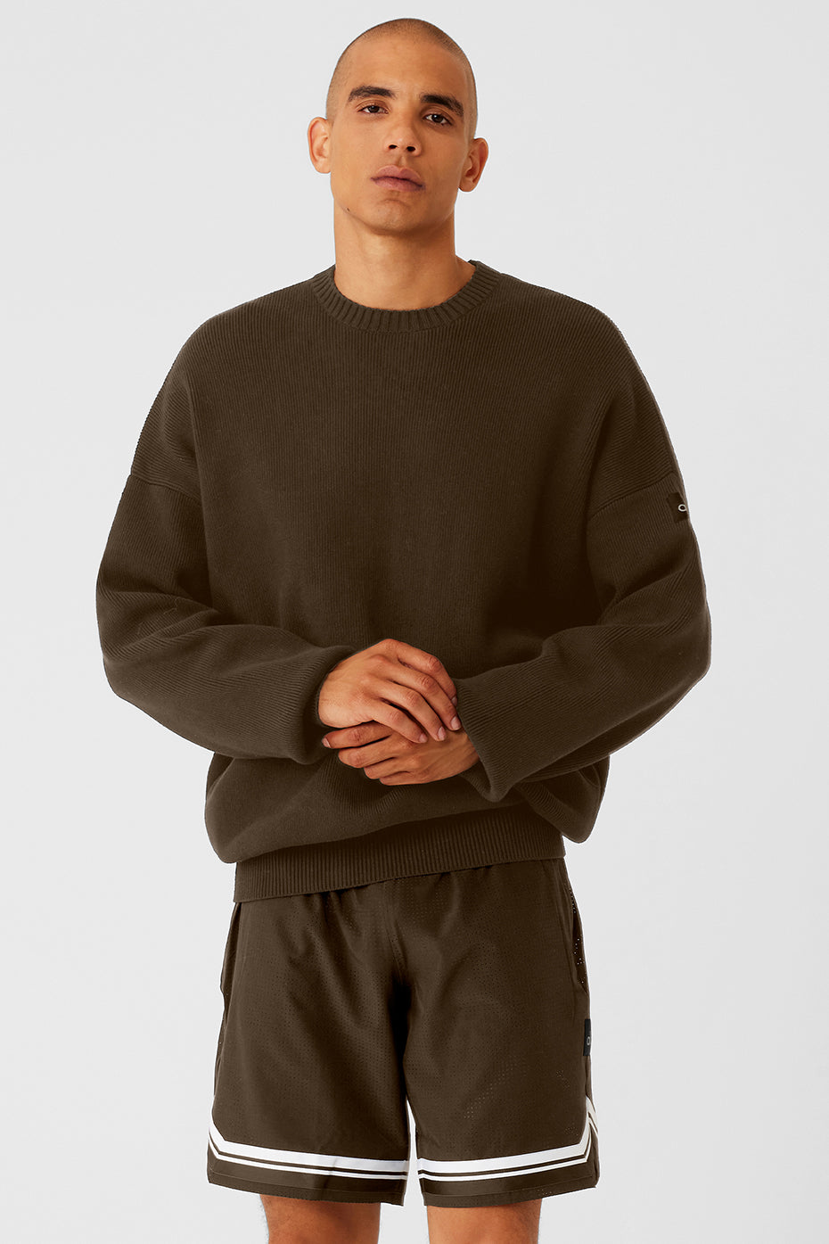 Scholar Crew Neck Sweater - Espresso--0