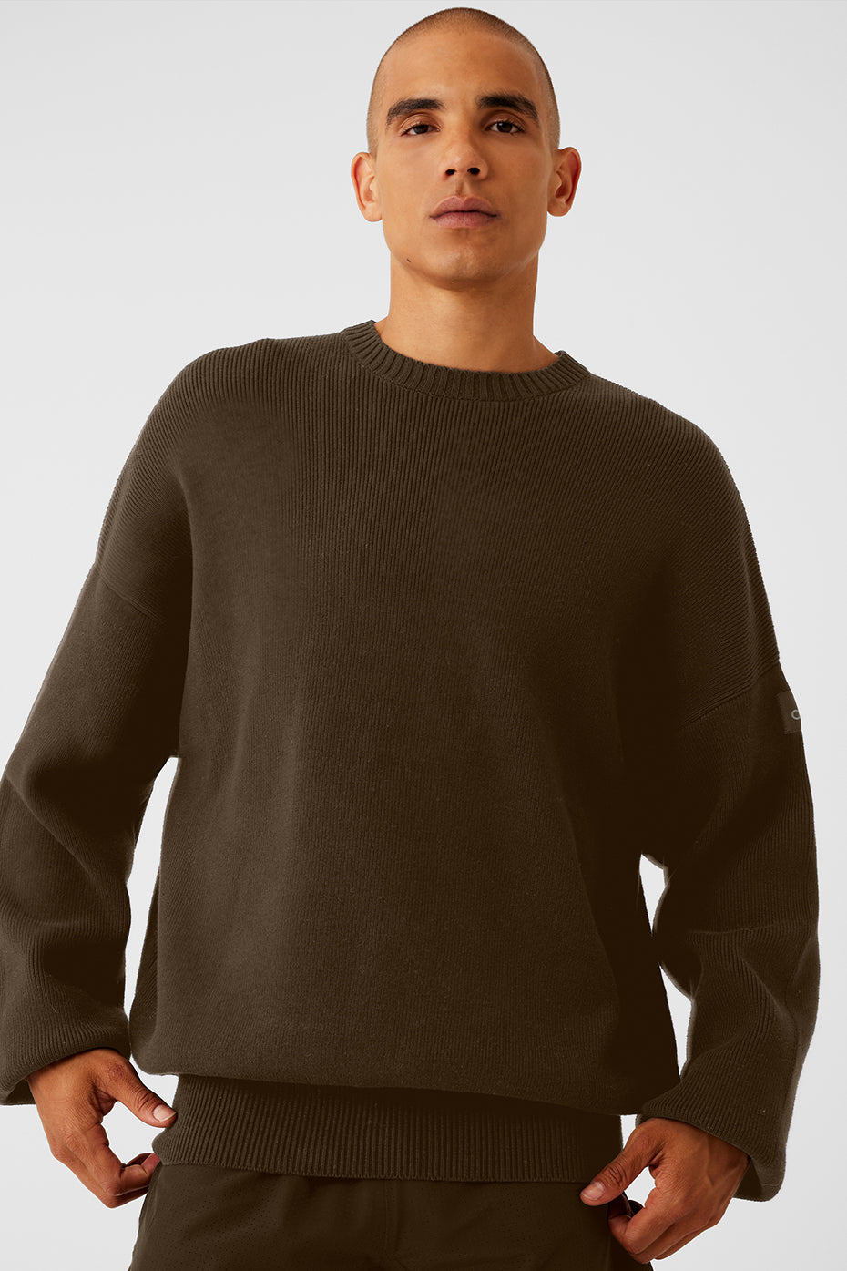 Scholar Crew Neck Sweater - Espresso--3