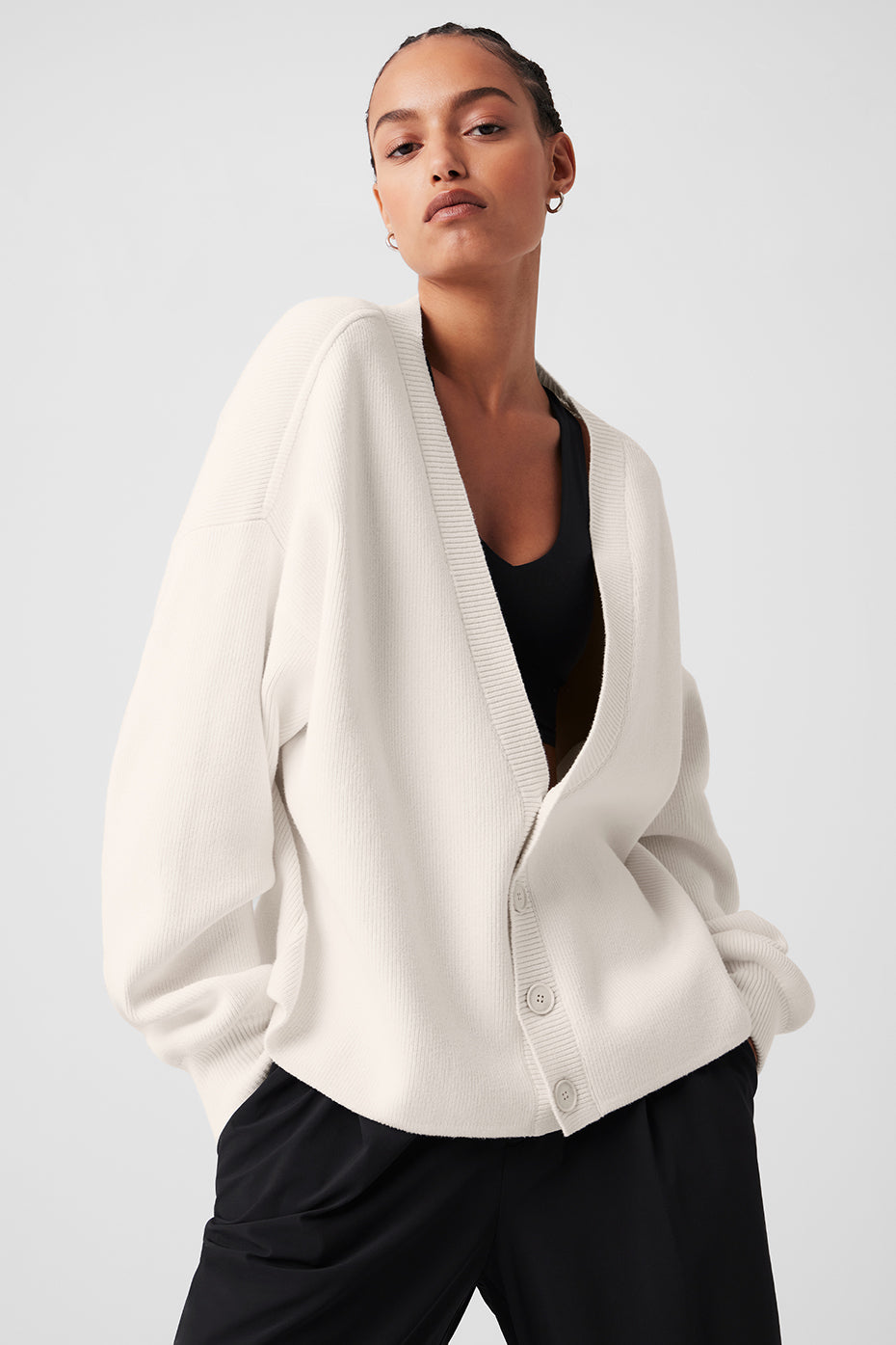 Scholar Cardigan Sweater - Ivory--3