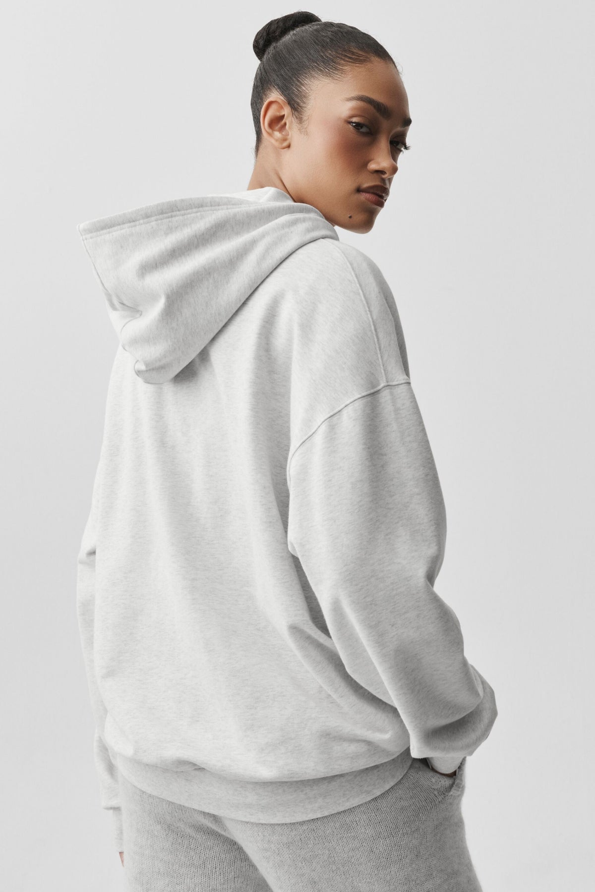 Double Take Hoodie - White Heather--2