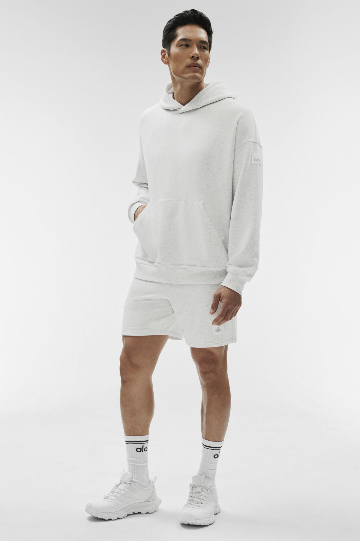 Double Take Hoodie - White Heather--4