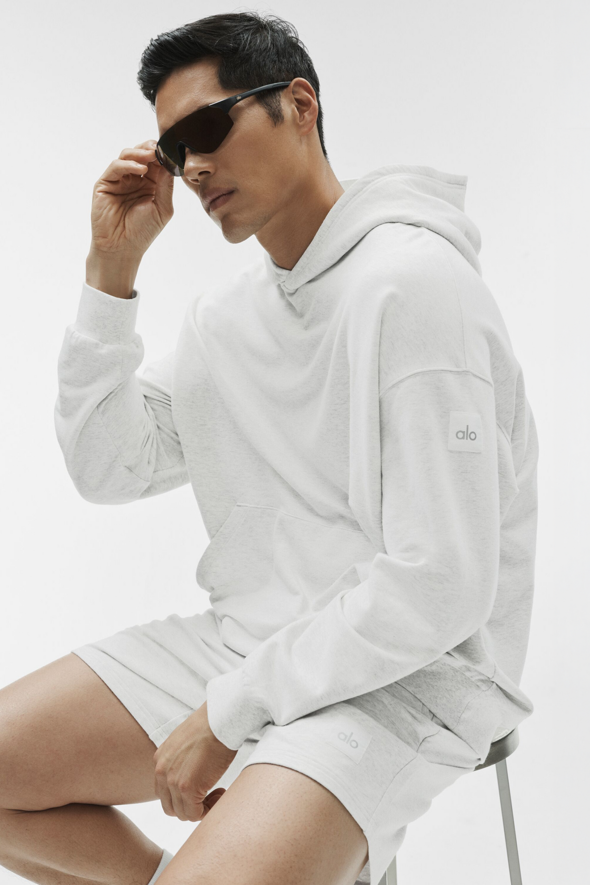 Double Take Hoodie - White Heather--3