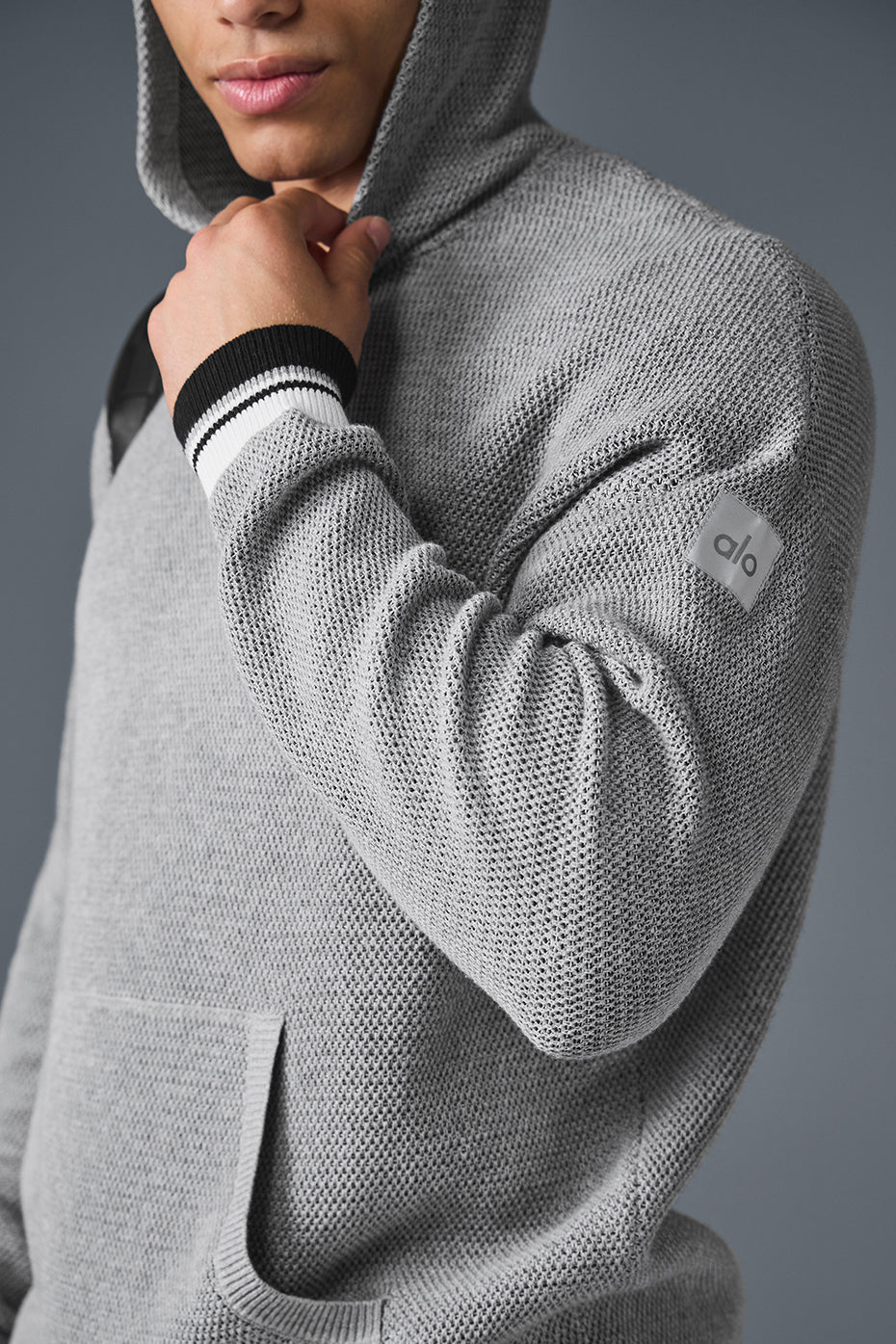 Sports Club Sweater Knit Hoodie - Athletic Heather Grey--2