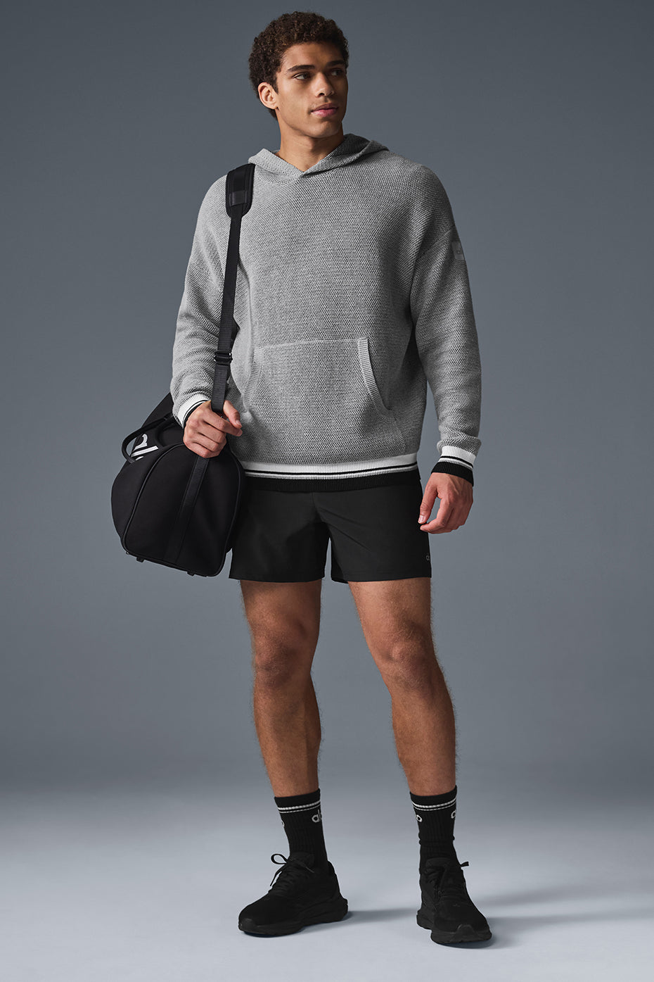 Sports Club Sweater Knit Hoodie - Athletic Heather Grey--3