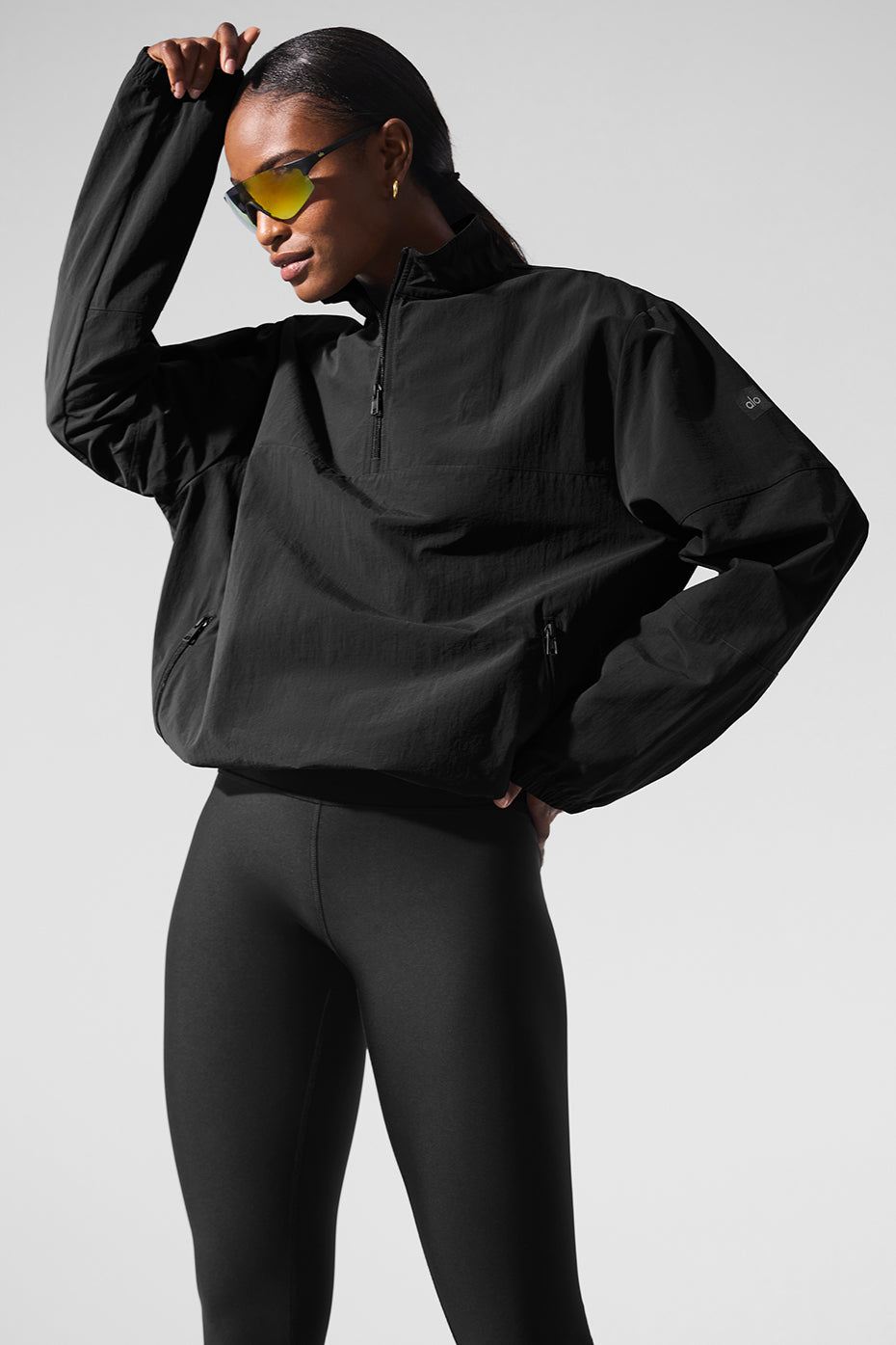 Light Weight Takeaway Track Pullover - Black--0