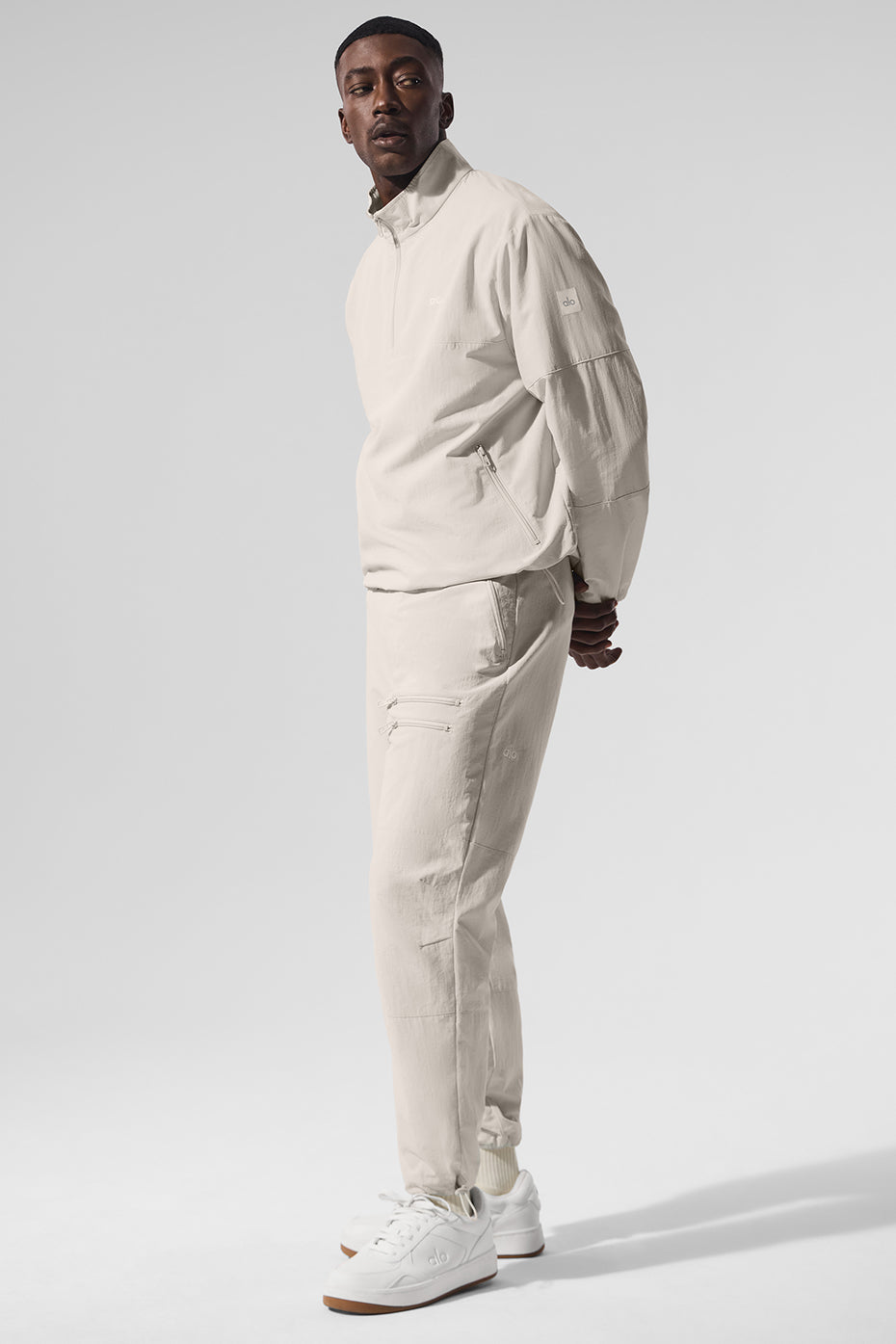 Light Weight Takeaway Track Pullover - Bone--5