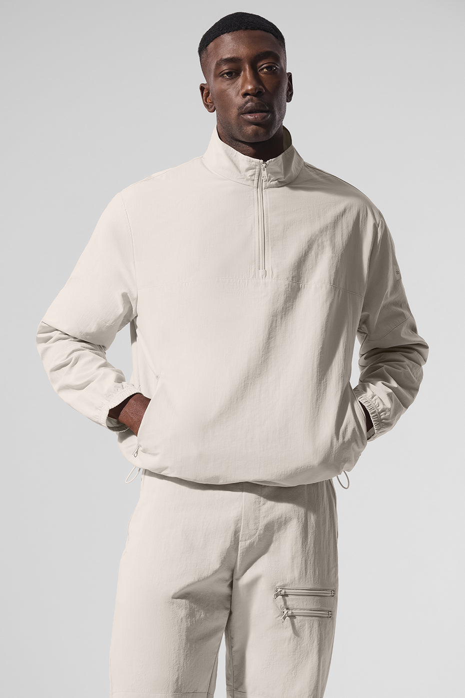 Light Weight Takeaway Track Pullover - Bone--2