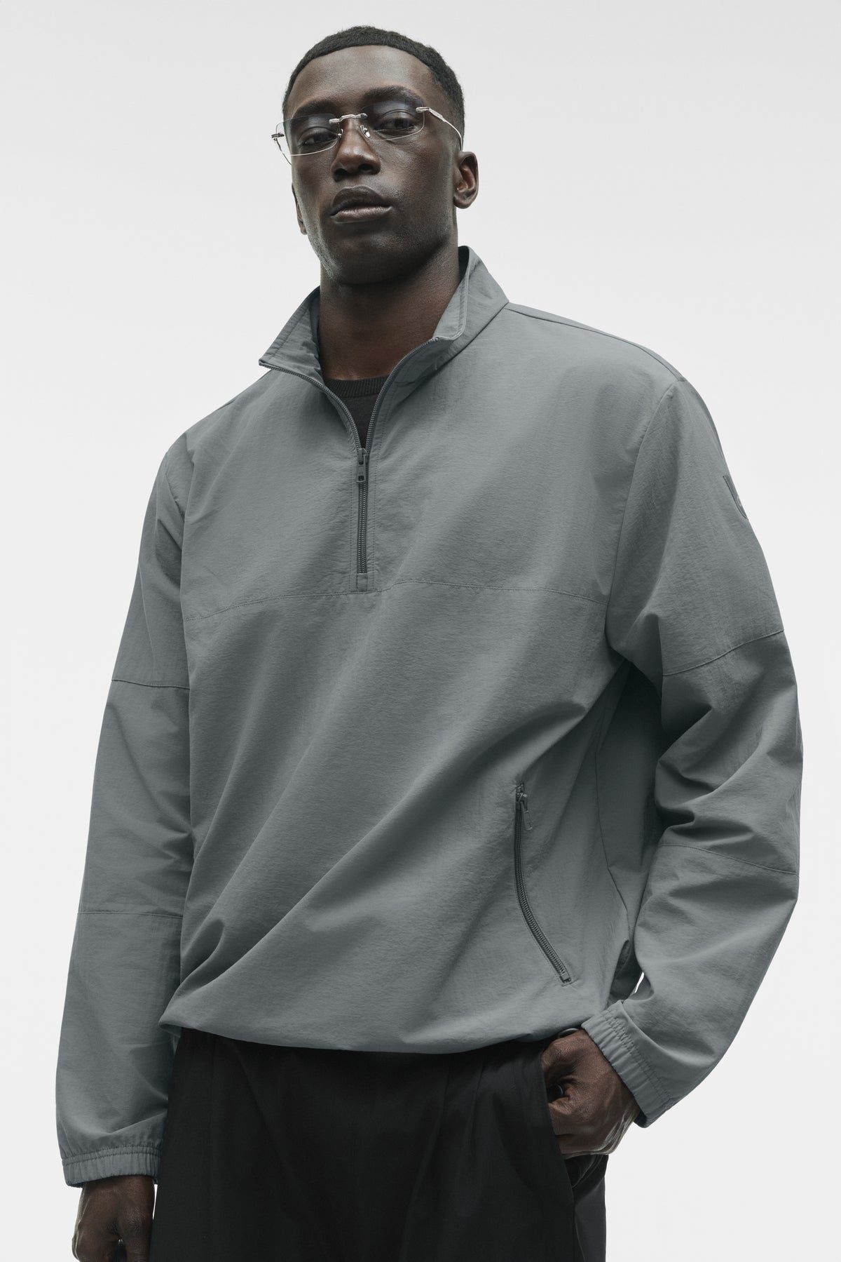 Light Weight Takeaway Track Pullover - Monument--3