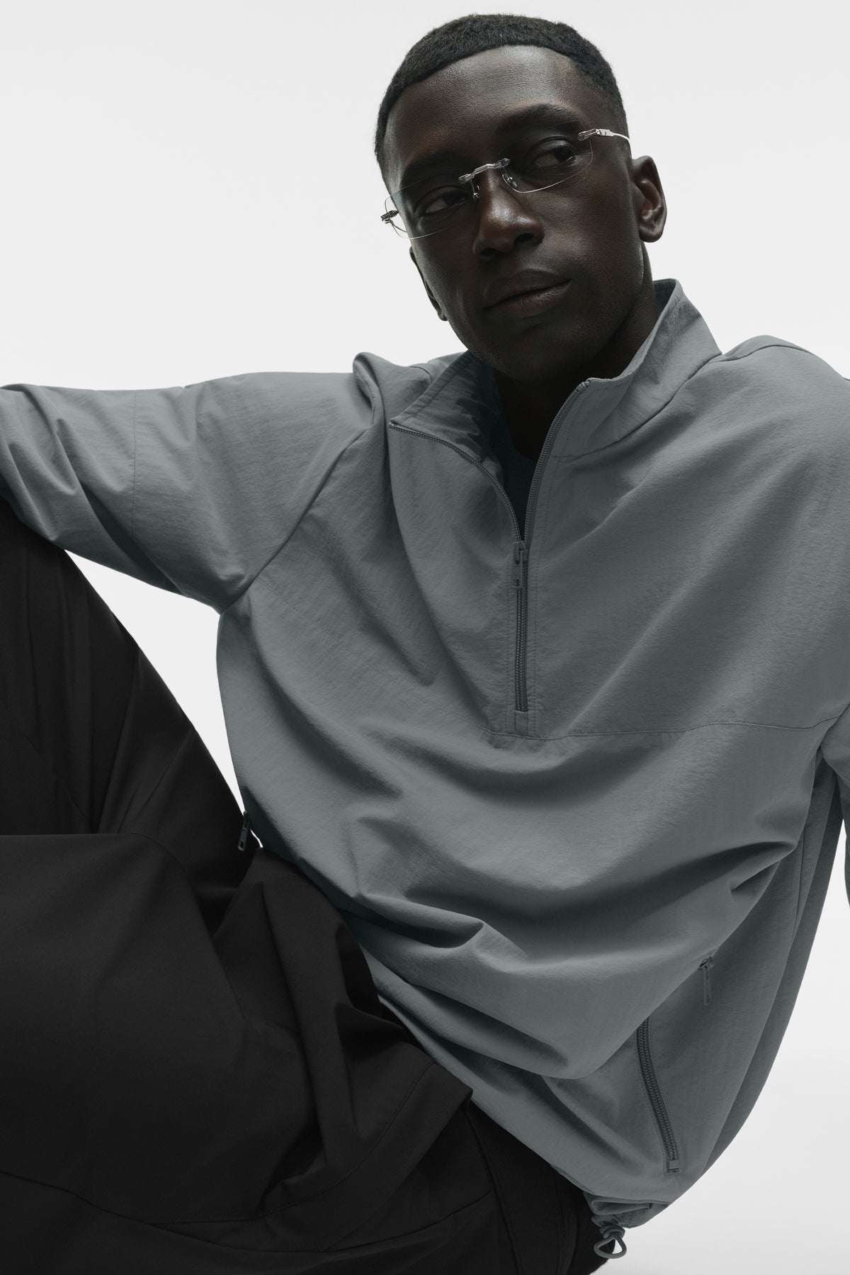 Light Weight Takeaway Track Pullover - Monument--4