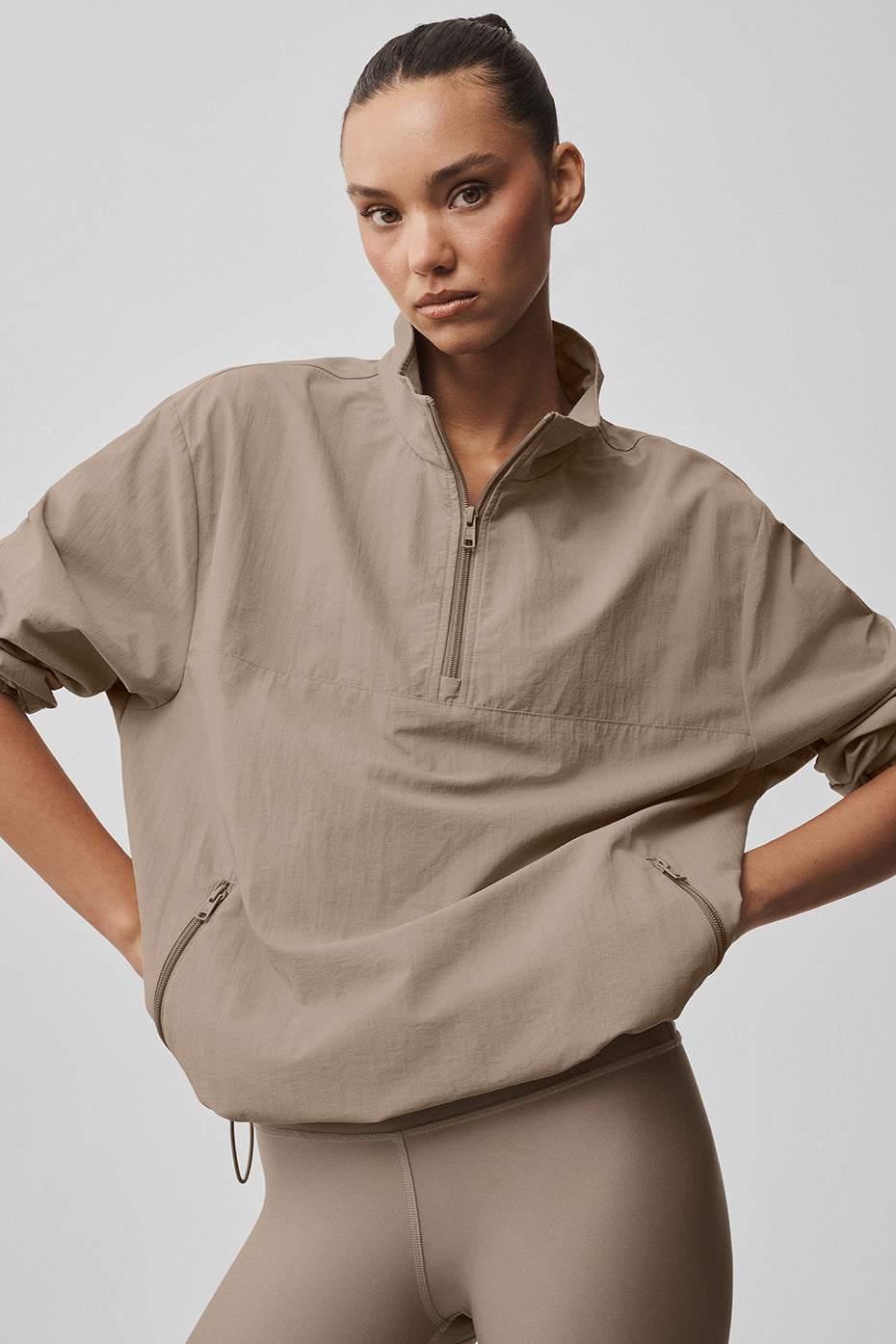Light Weight Takeaway Track Pullover - Gravel--0