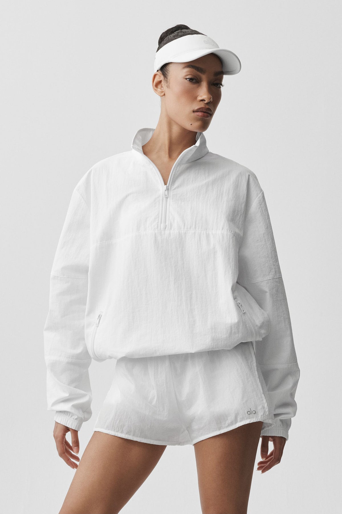 Light Weight Takeaway Track Pullover - White--0