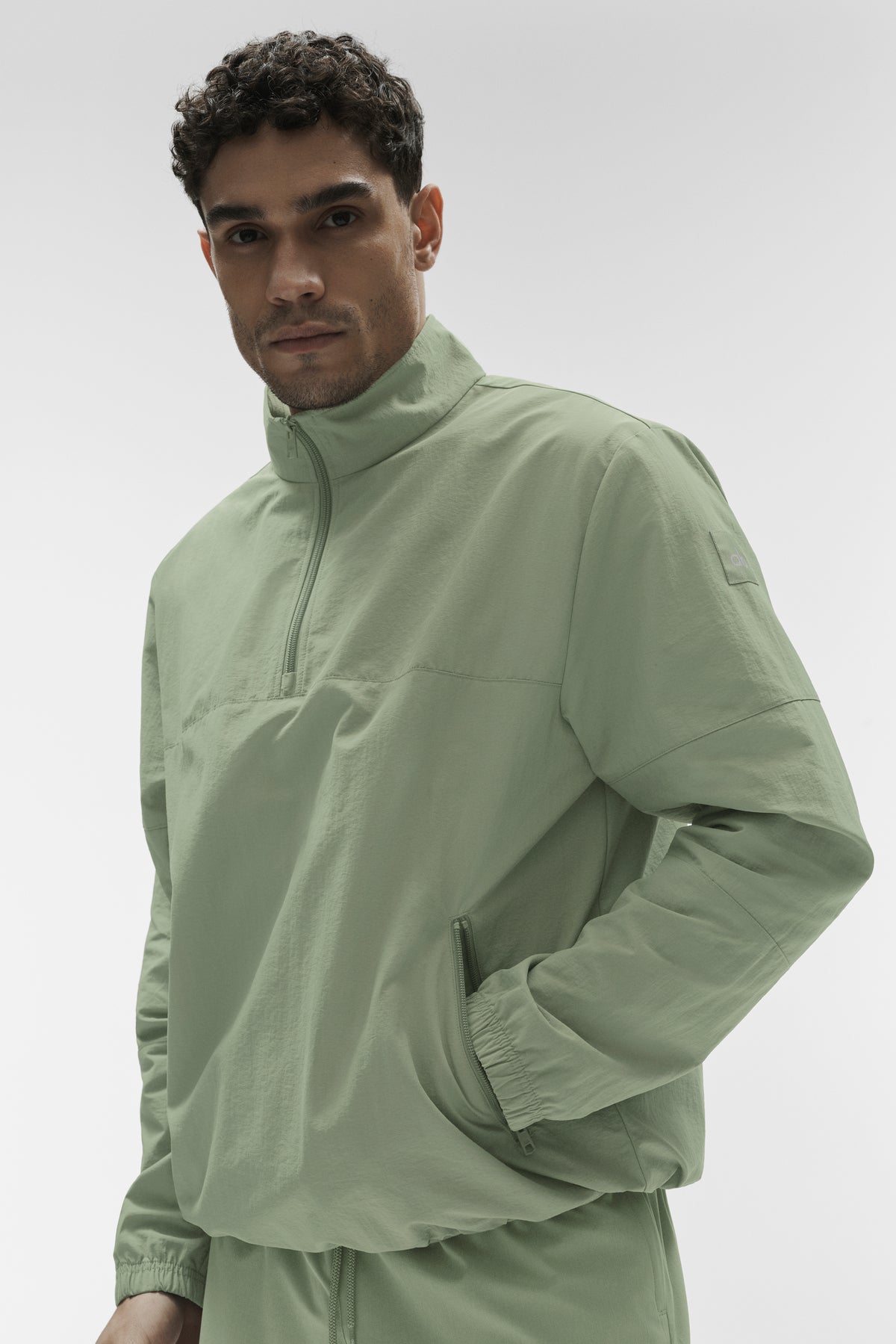 Light Weight Takeaway Track Pullover - Dune Grass--4