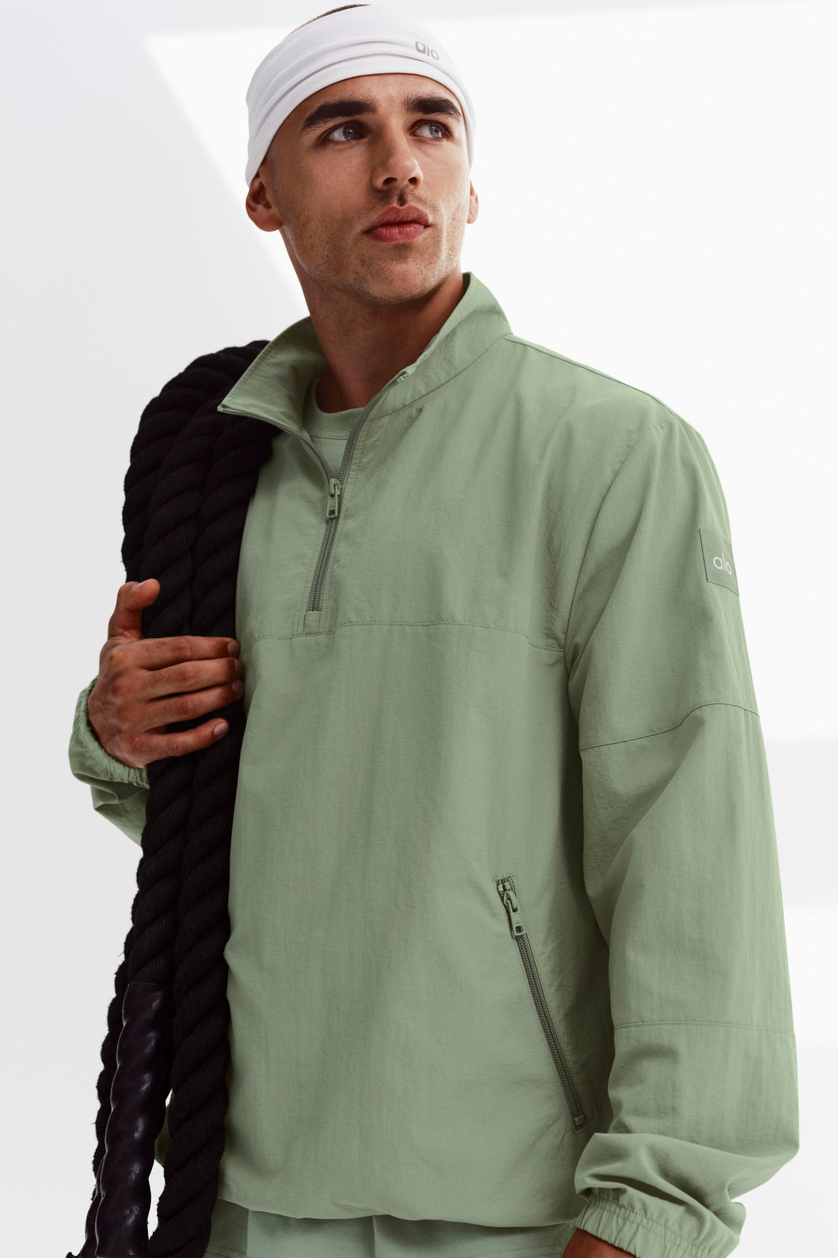 Light Weight Takeaway Track Pullover - Dune Grass--0
