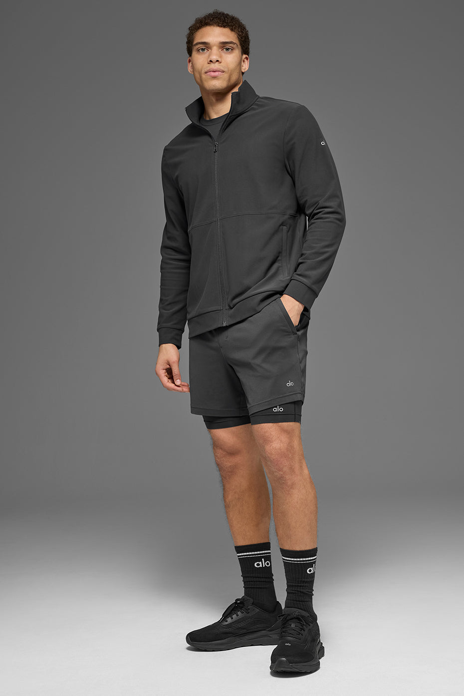 Conquer Max Mock Neck Full Zip - Anthracite--4