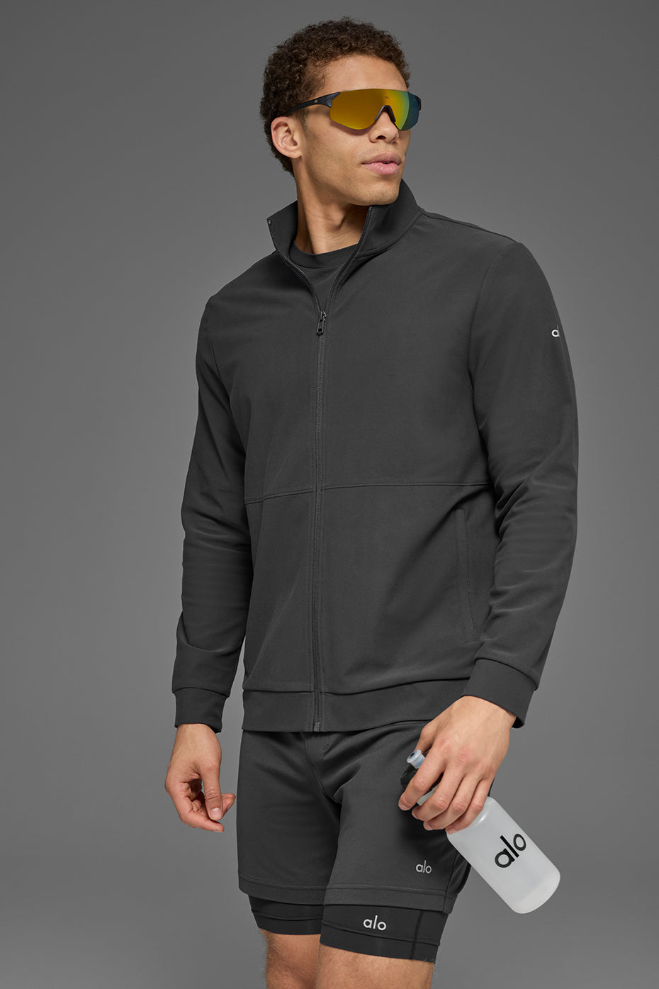 Conquer Max Mock Neck Full Zip - Anthracite--2
