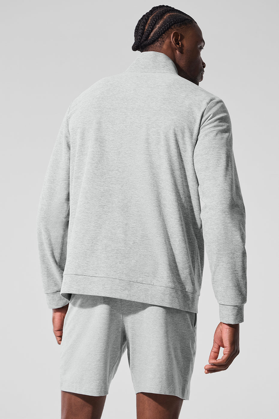 Conquer Max Mock Neck Full Zip - Athletic Heather Grey--2