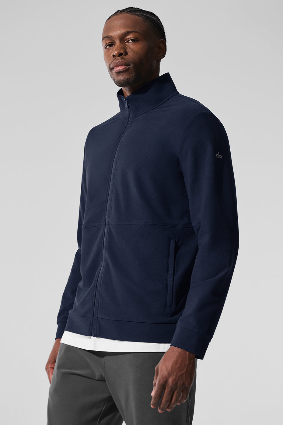 Conquer Max Mock Neck Full Zip - Navy--0