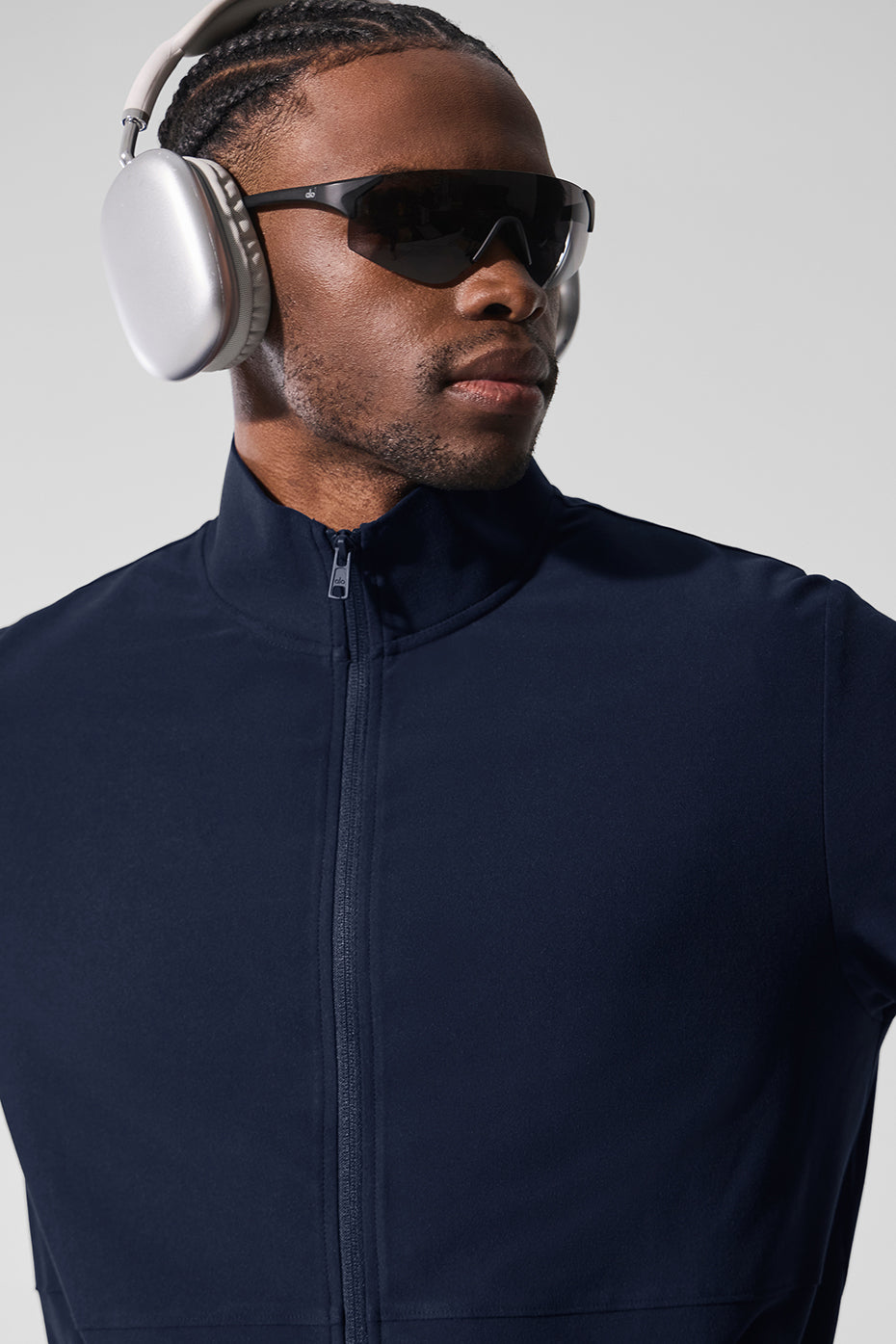 Conquer Max Mock Neck Full Zip - Navy--3