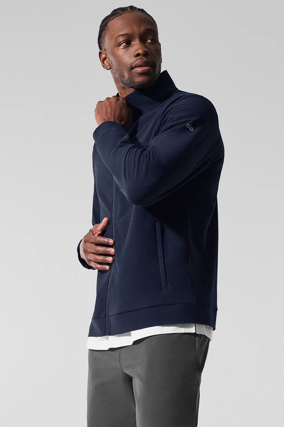 Conquer Max Mock Neck Full Zip - Navy--4