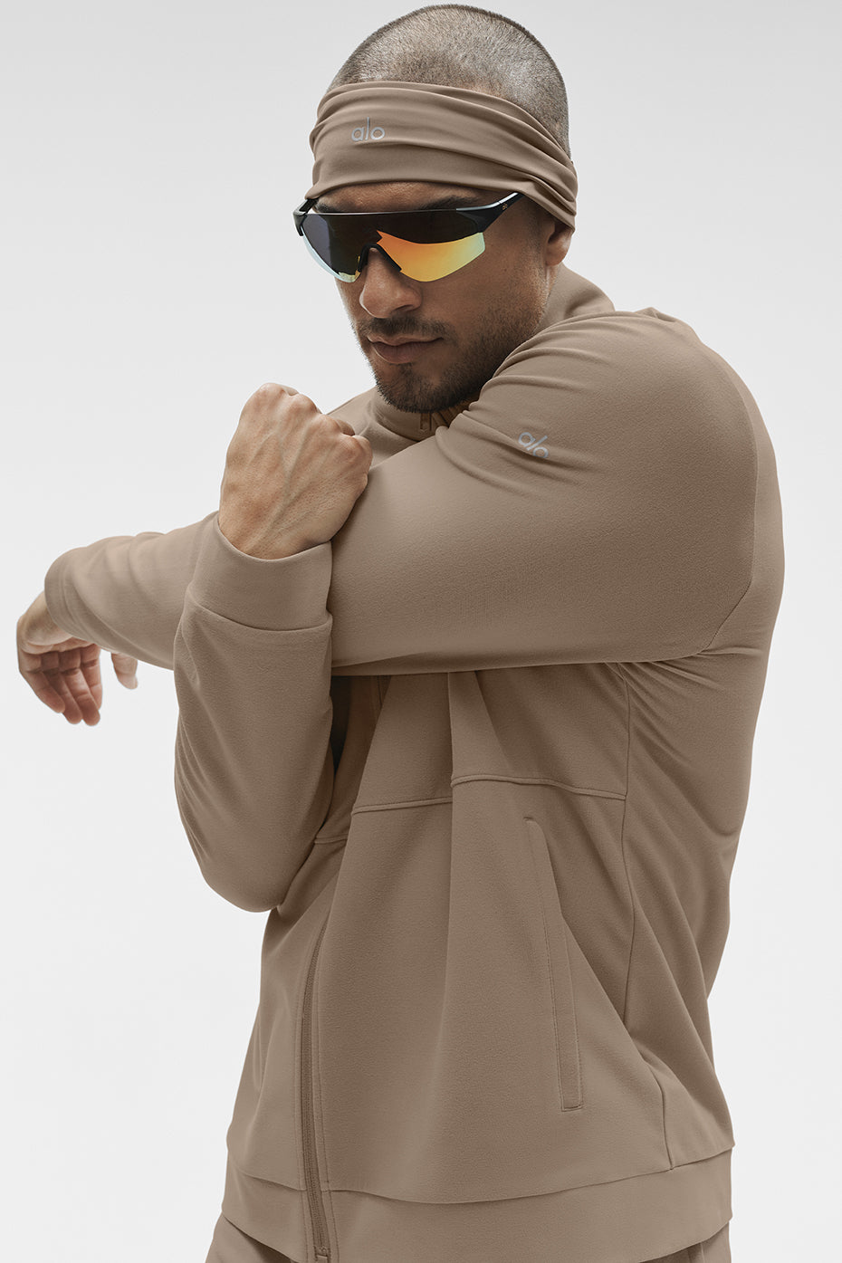Conquer Max Mock Neck Full Zip - Gravel--2