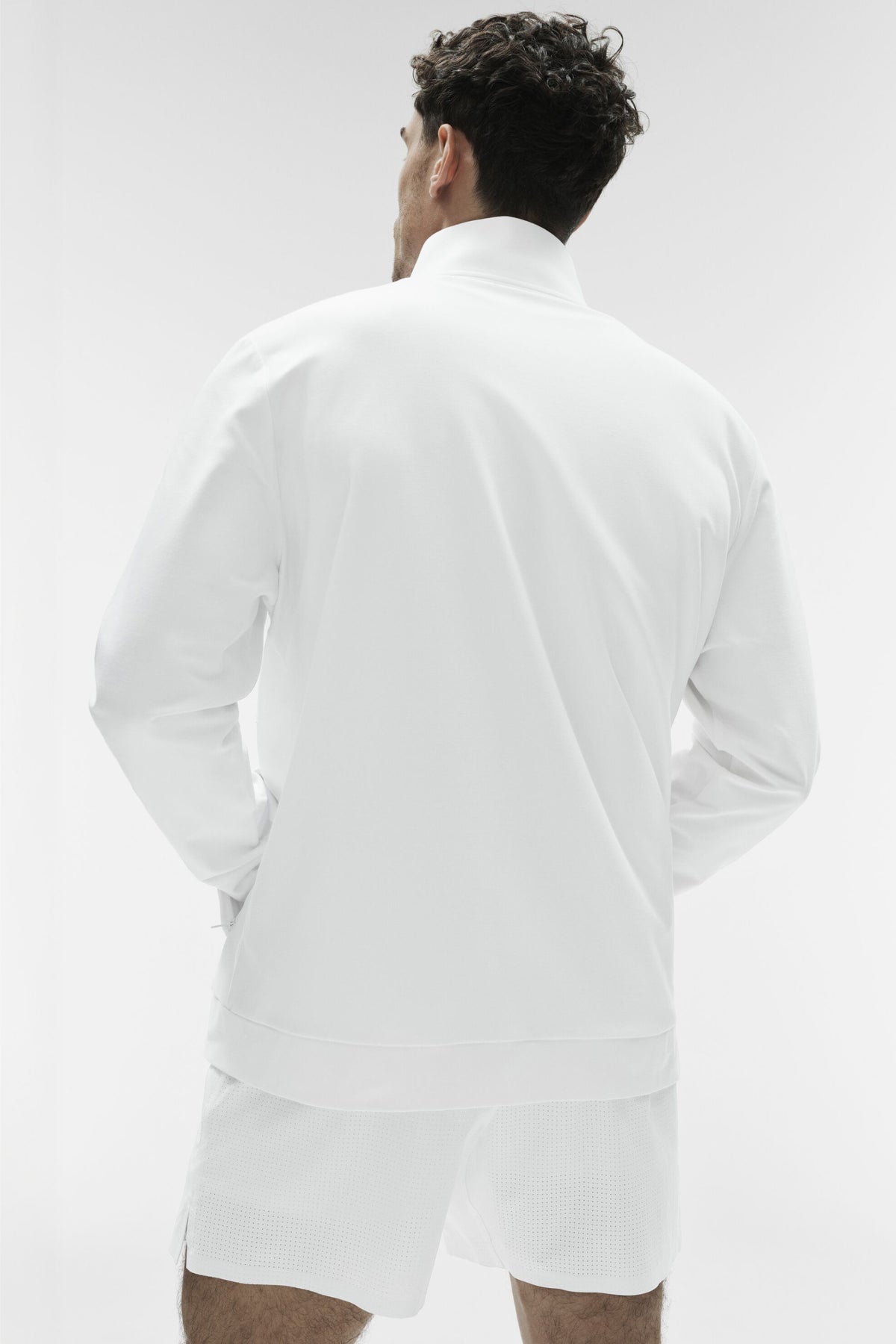 Conquer Max Mock Neck Full Zip - White--2