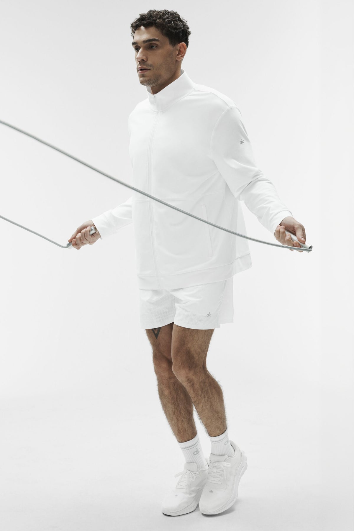 Conquer Max Mock Neck Full Zip - White--3