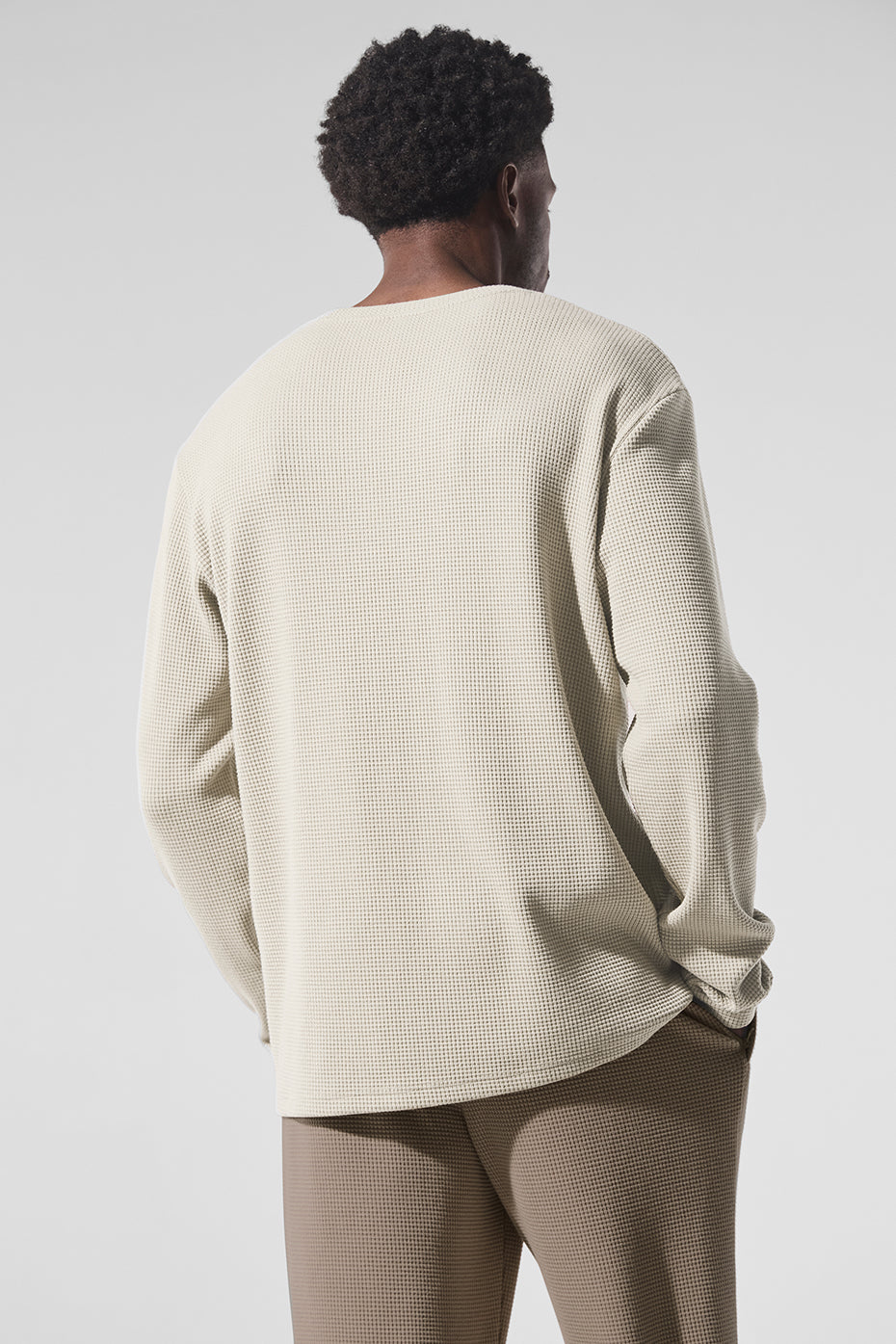 Elevate Waffle Long Sleeve Crew - Bone--1