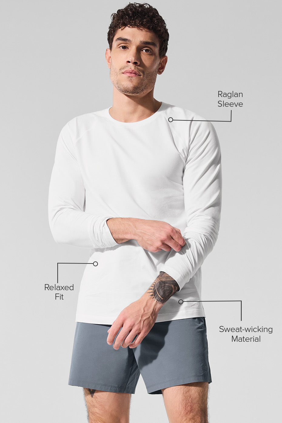 ALO Vapor Crewneck Long Sleeve - White--1